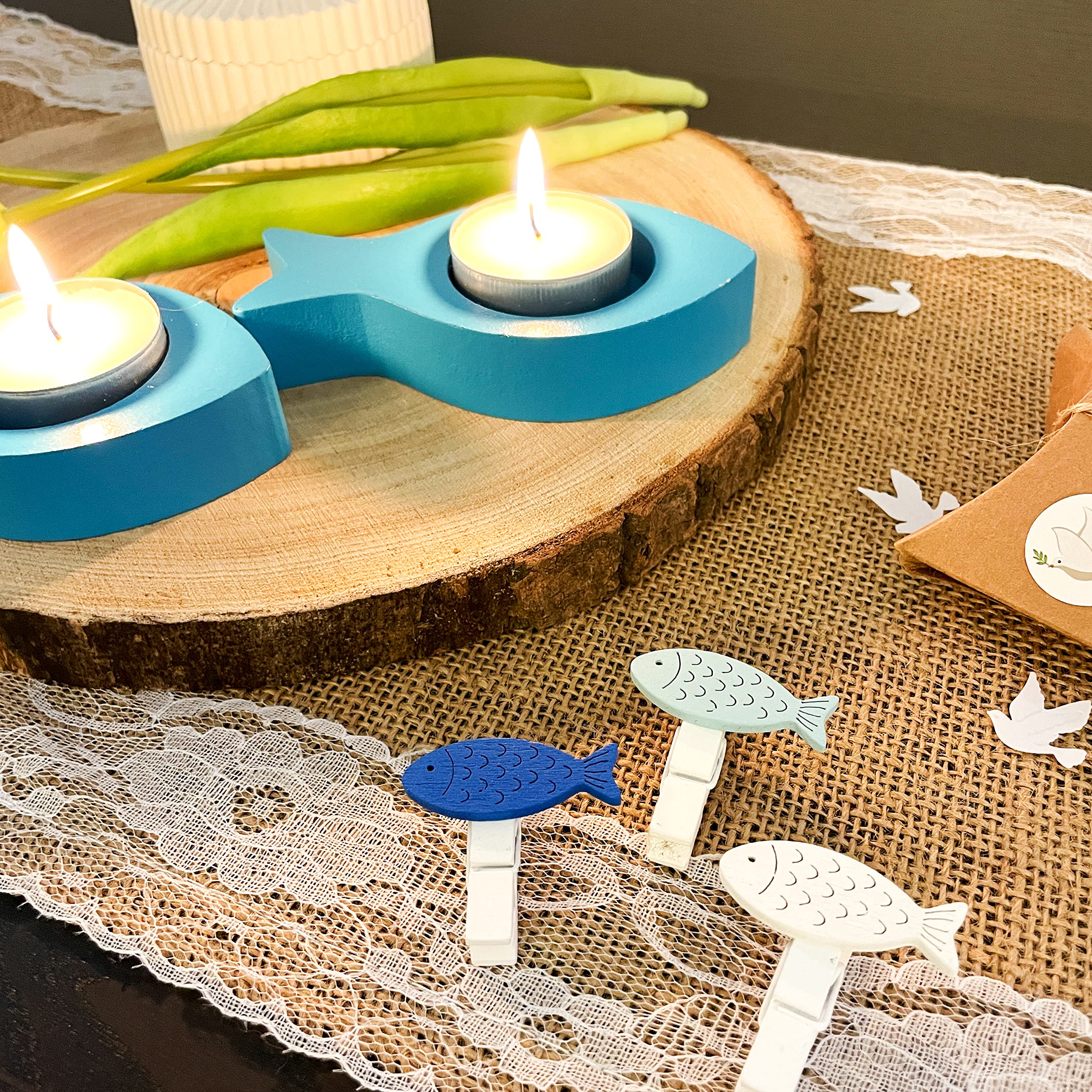 Set Centrotavola Comunione 6 Pezzi - Croci In Legno Con Fiori Finti Per Matrimoni E Battesimi - Foto 8