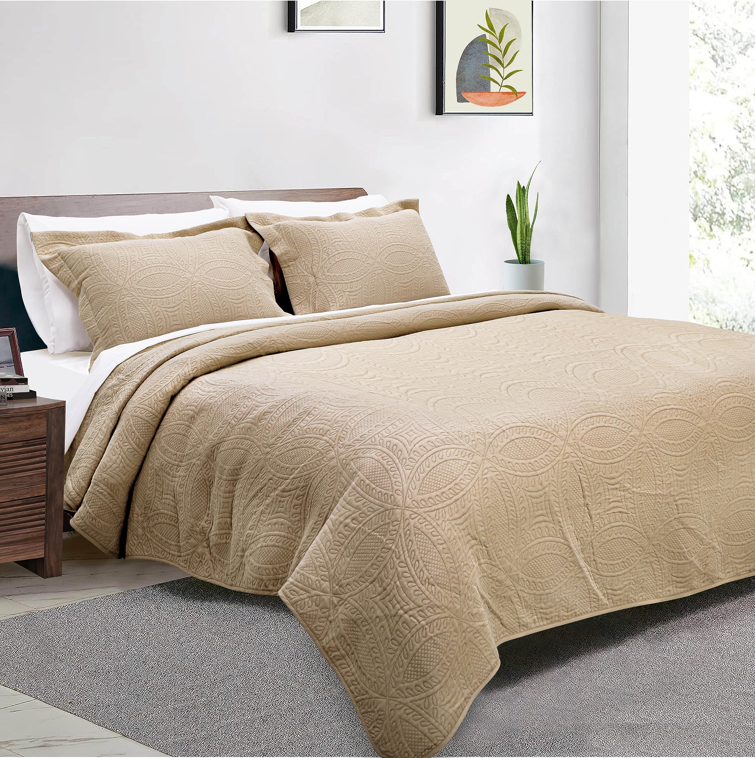 Amazon.com: Threadmill Twin Quilt Set - Cotton Bamboo Bedding Soft
