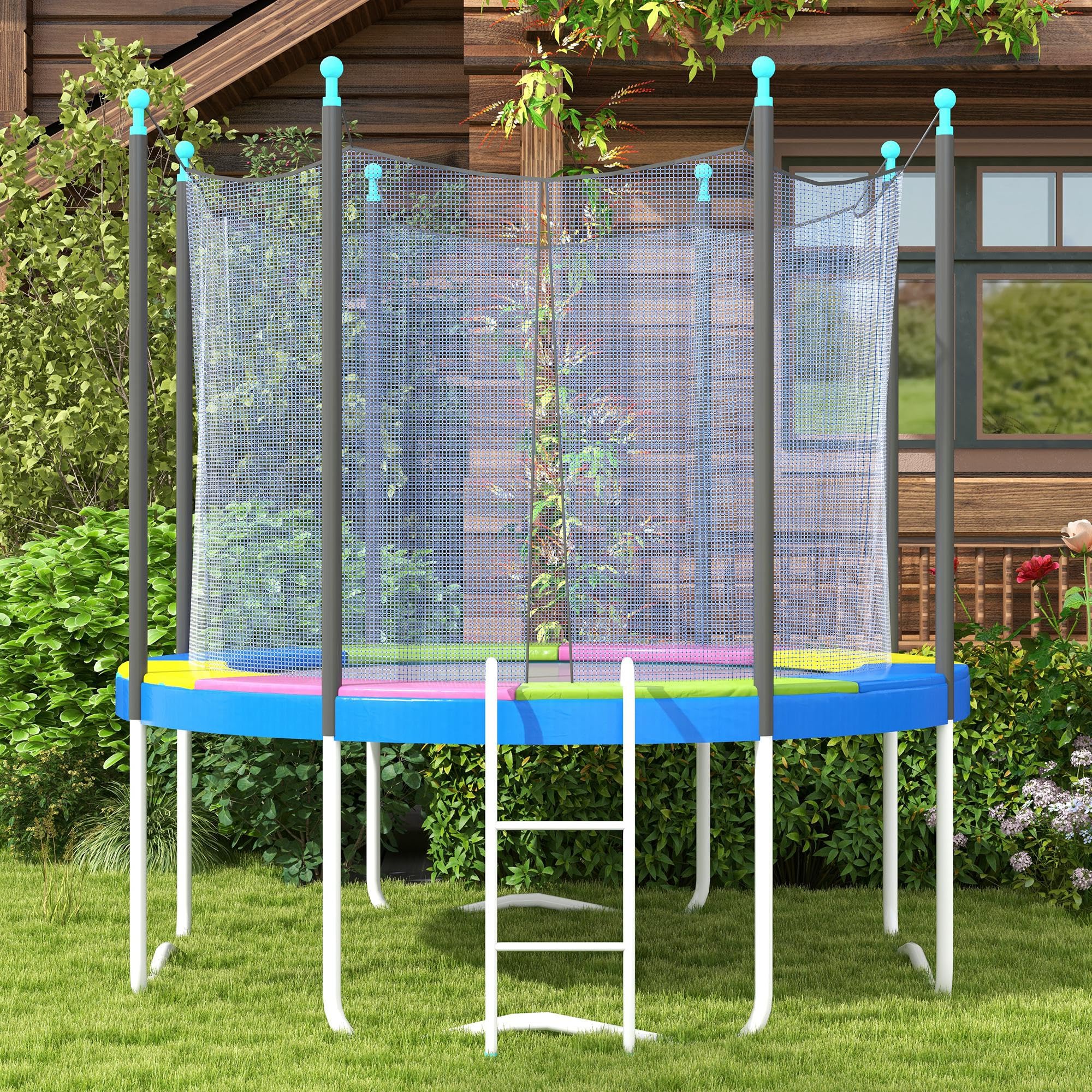 SPORTNOW Bâche de Protection pour Trampoline Ø 244-305 cm Résistant aux UV Anti-déchirure