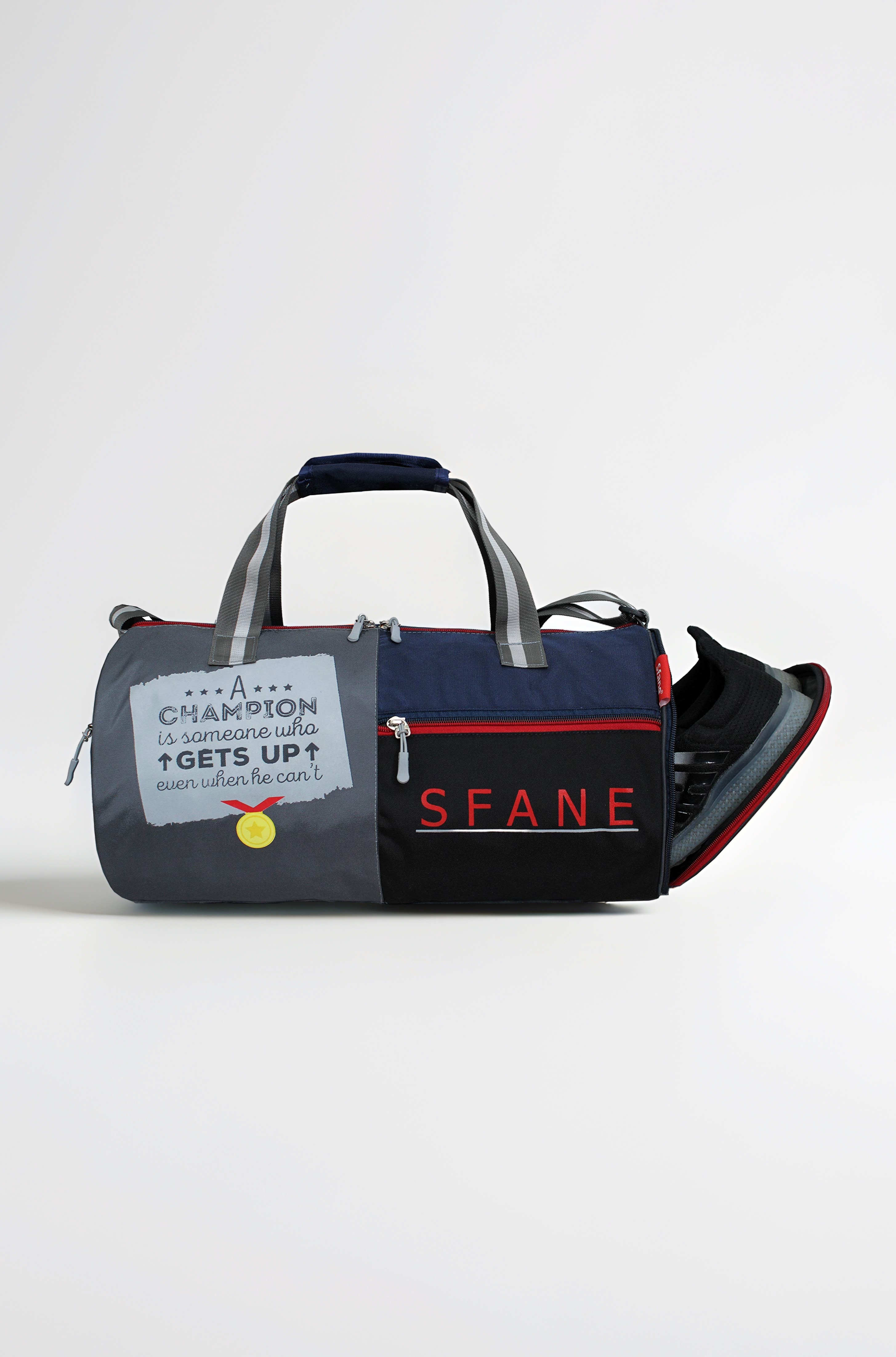 Polyester Sports Duffle Bag with Extra Shoe Compartment ( 9.84 inches, Black)