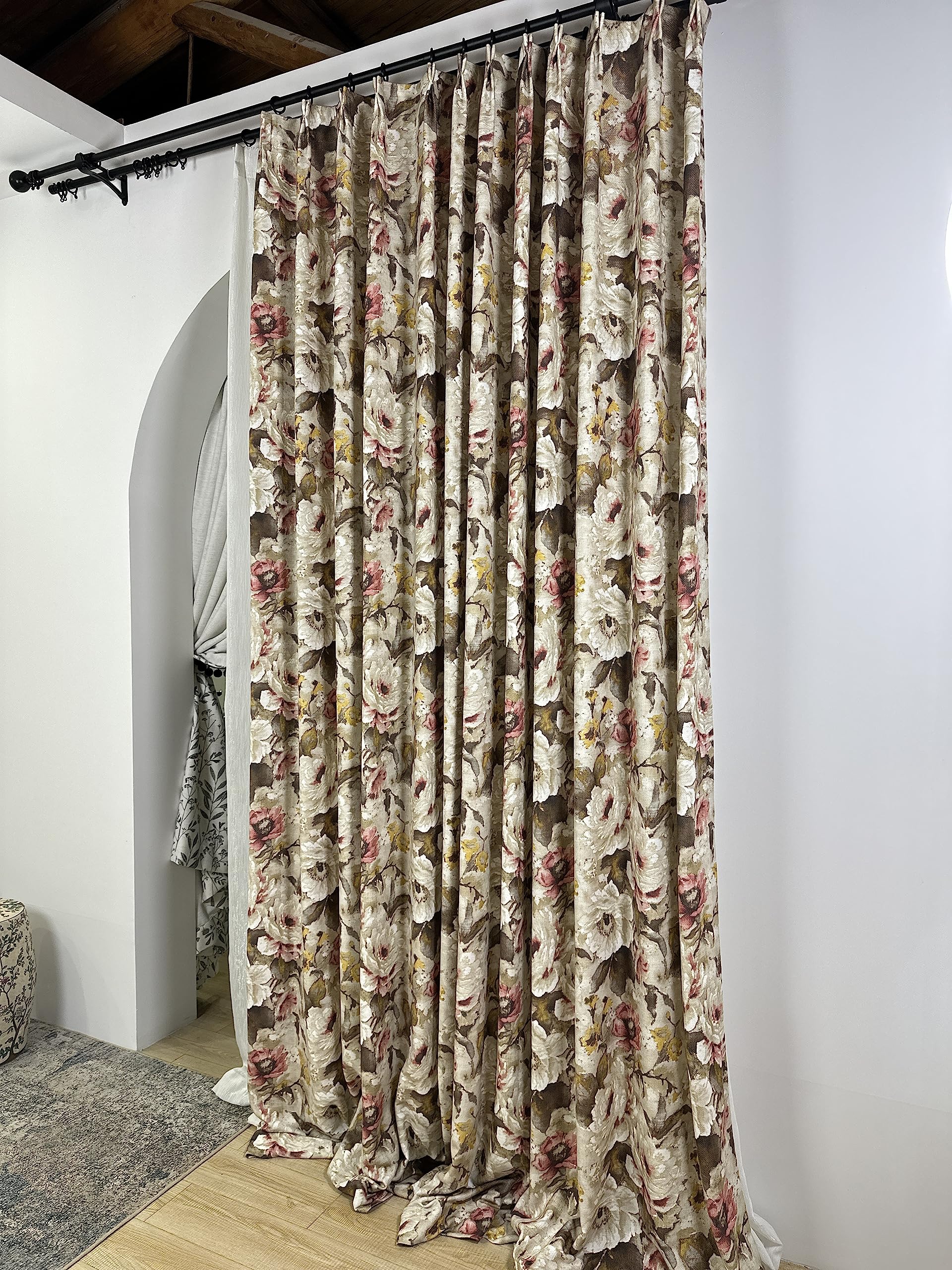 Amazon｜63インチのモダンなファームハウスコットンリネンカーテン