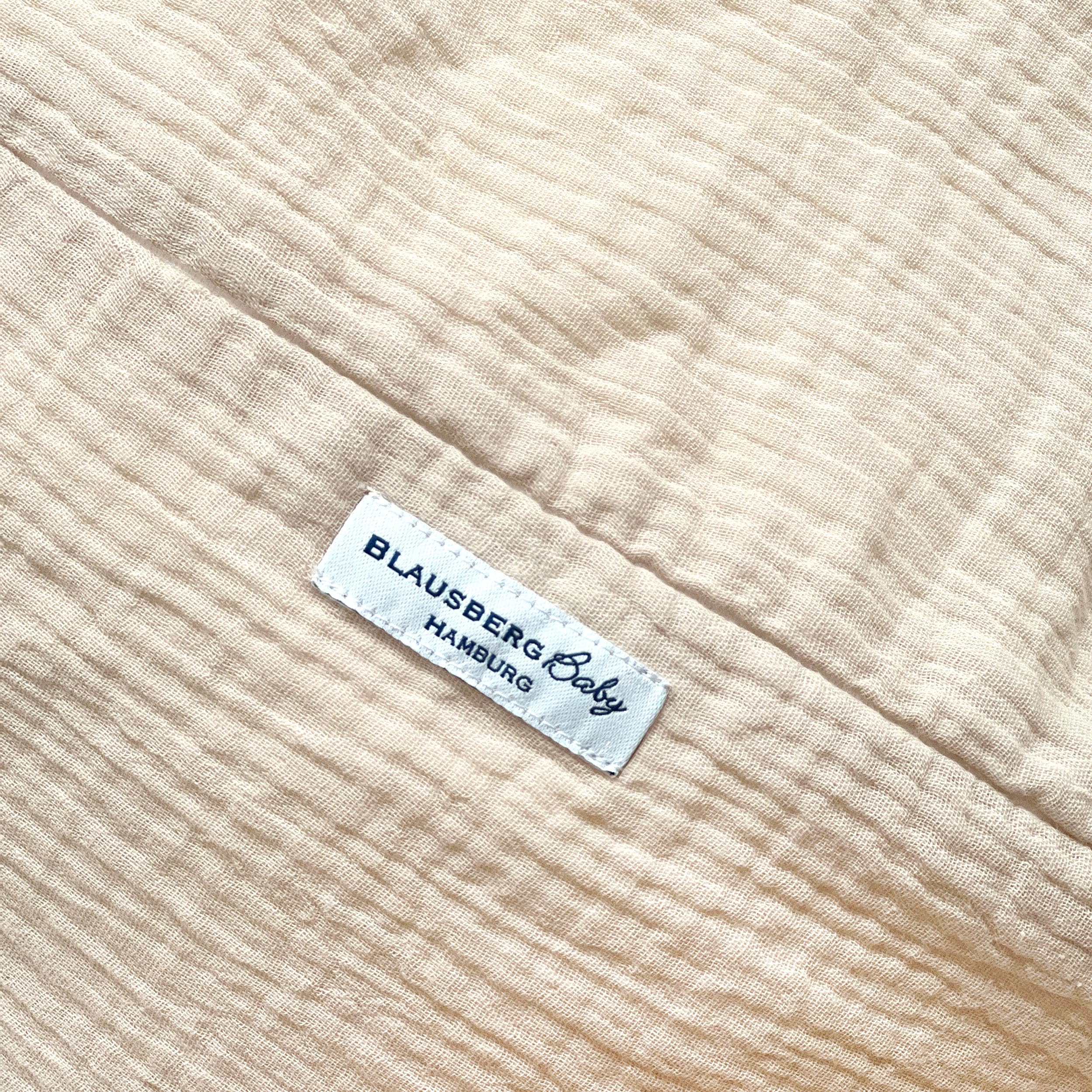 Blausberg Baby - Stillkissen Lagerungskissen mit Nestbau-Funktion, Musselin Bezug (abnehmbar) inkl. Das Original Theraline Stillkissen Inlett 190cm x 38cm - Beige