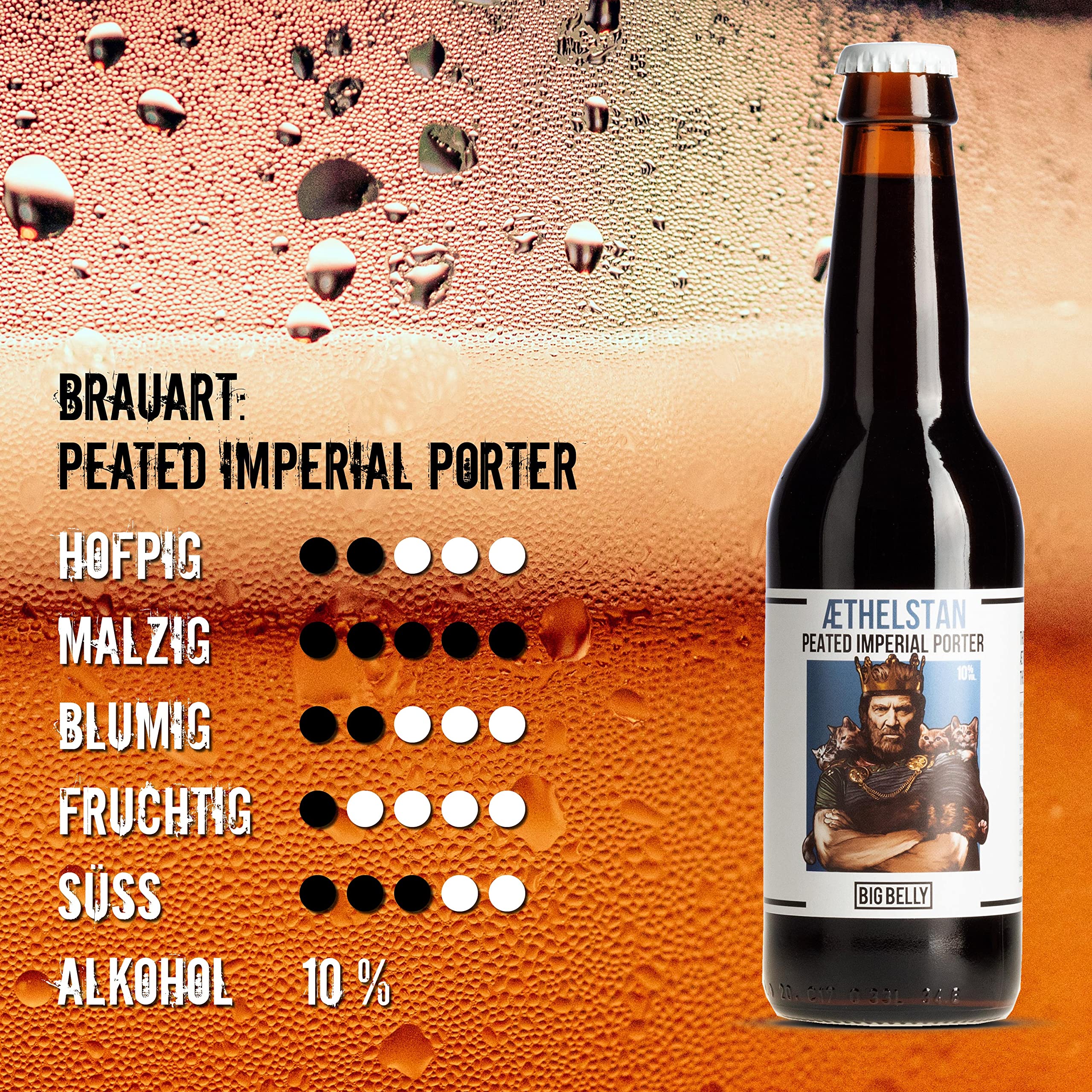 Big Belly `Aethelstan´Peated Imperial Porter 10% (24 x 0,33l) ** Sparpaket 22+2 GRATIS ** (inklusive 6,00 € Pfand)