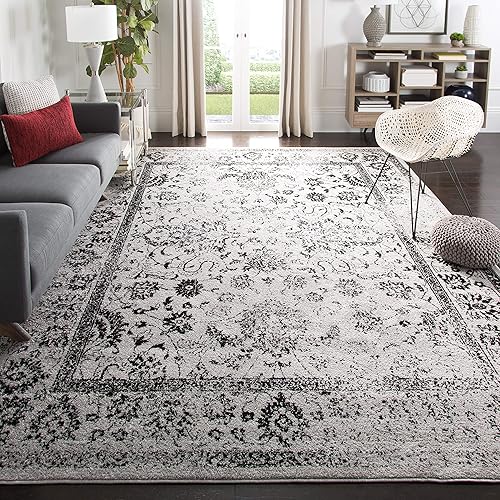 Miniatura 70 de Safavieh colección Adirondack - Alfombra de área, 8 x 10 pies, gris pizarra y marfil, diseño oriental desgastado, no desprende pelusa, fácil