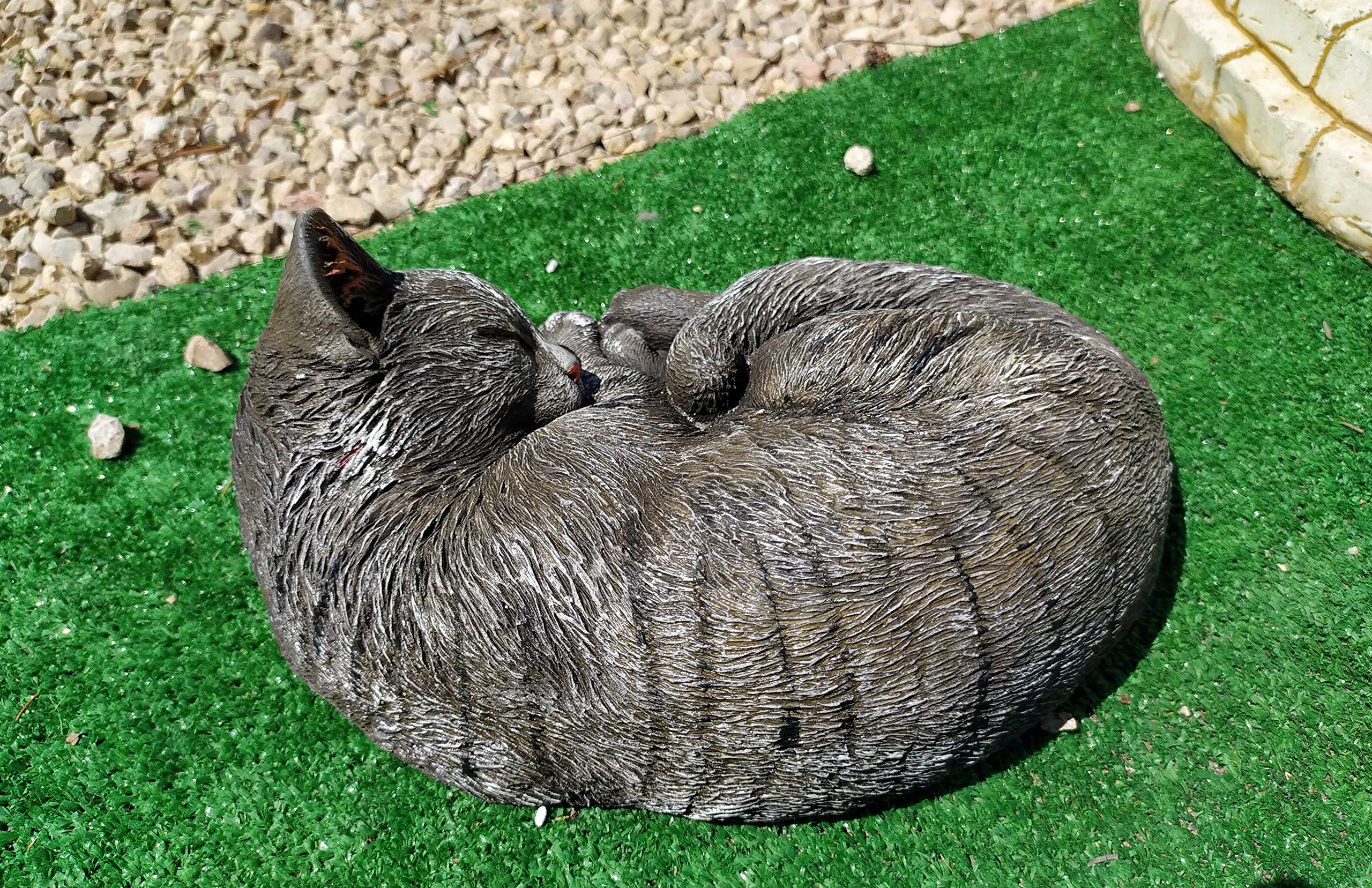 AnaParra Figura de Hormigón Piedra Decorativa Jardin Gato 28X12cm. para Exterior.