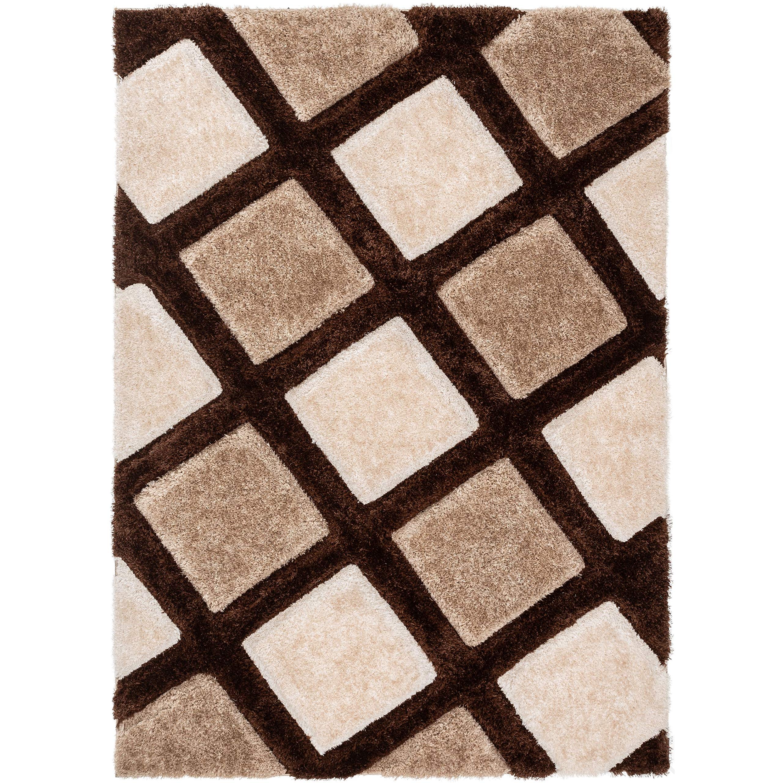 Well Woven Parker Brown Geometric Boxes Rug