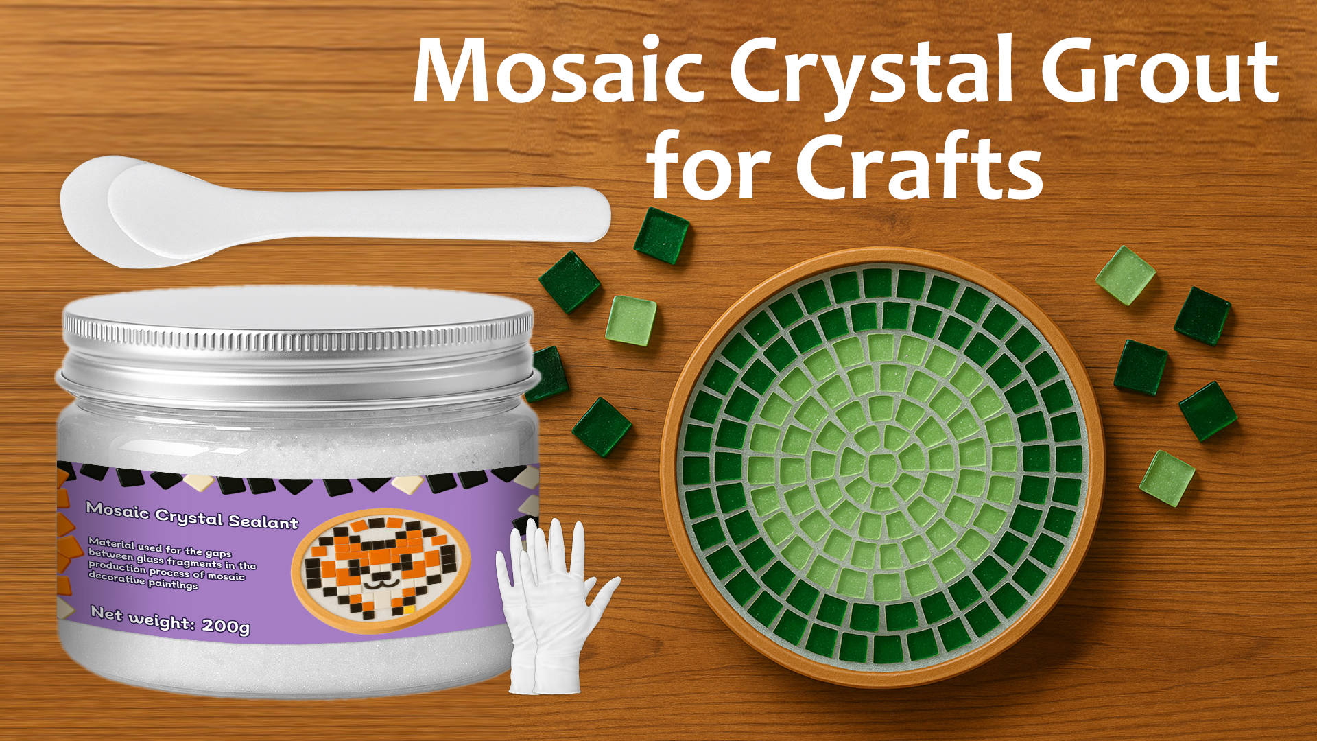 Image of 1DFAUL 200g Mosaic Crystal Grout for Crafts, Direct caulking (White) | High Color Contrast, Mosaics Tile Tools, Suitable for Mosaic Tiles, DIY Craft Projects