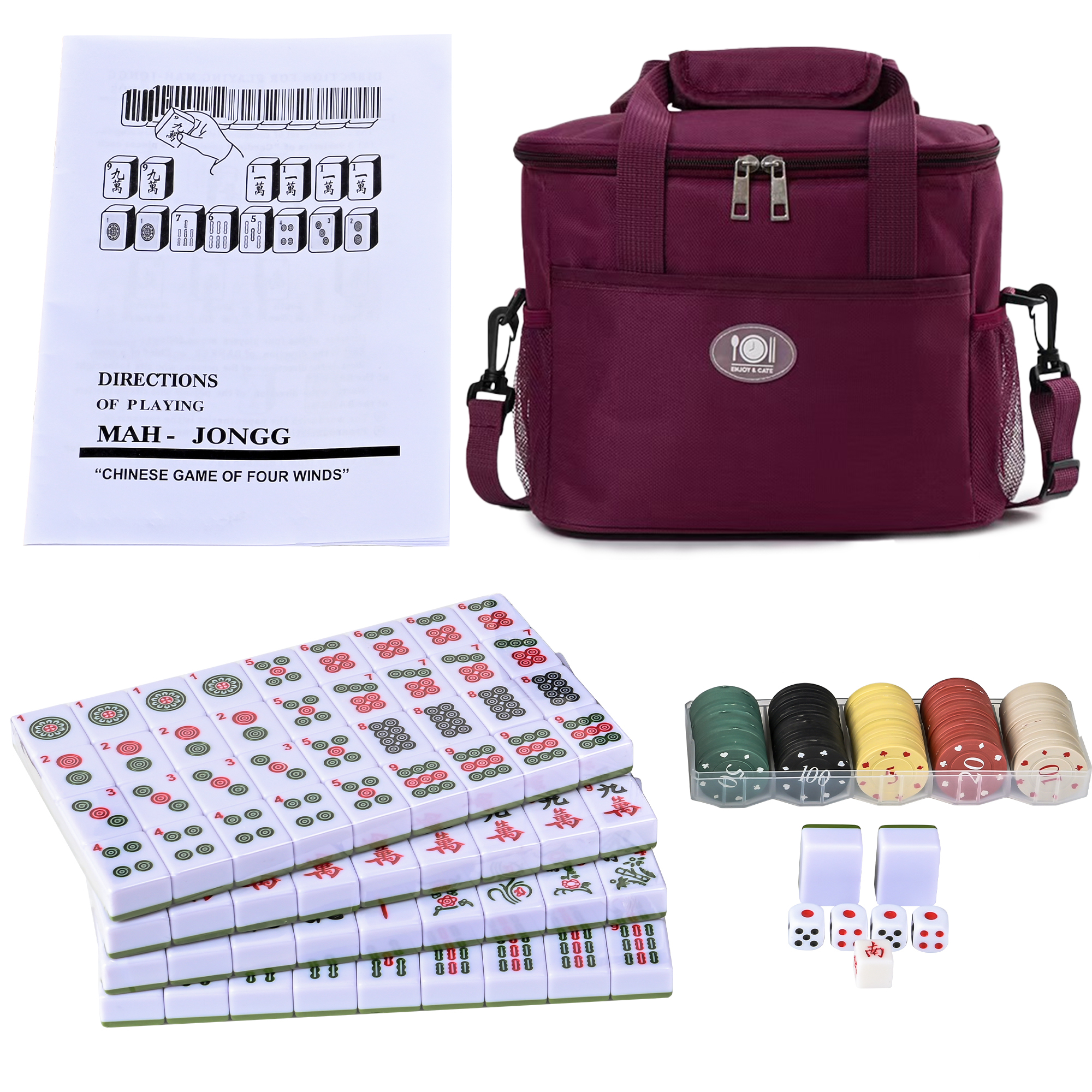 Amazon.com: DSNGEZ Chinese Traditional Green Large Mahjong Set