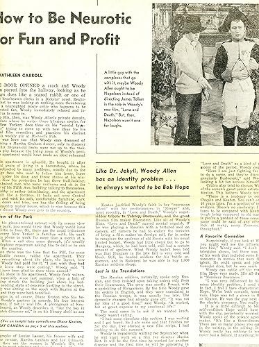 Woody Allen original 1pg clipping magazine photo #R6791