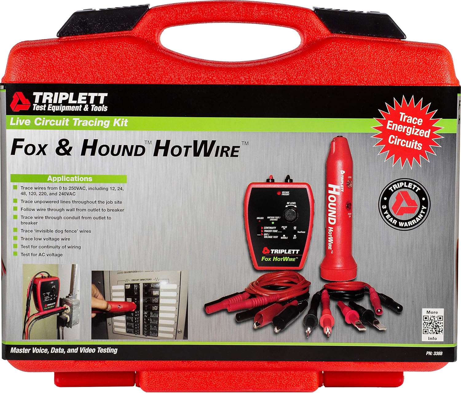 Red hard carrying case for the Triplett Fox & Hound HotWire kit