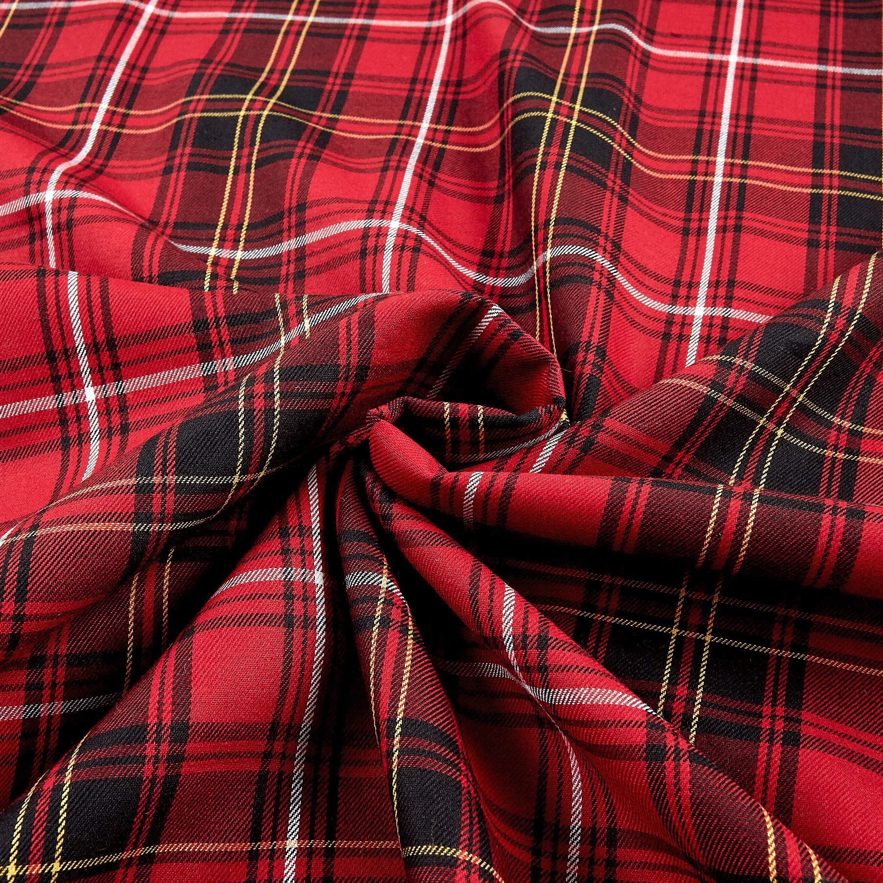 House of Wales Lawn Plaid Red, Fabric by the Yard - Image 3