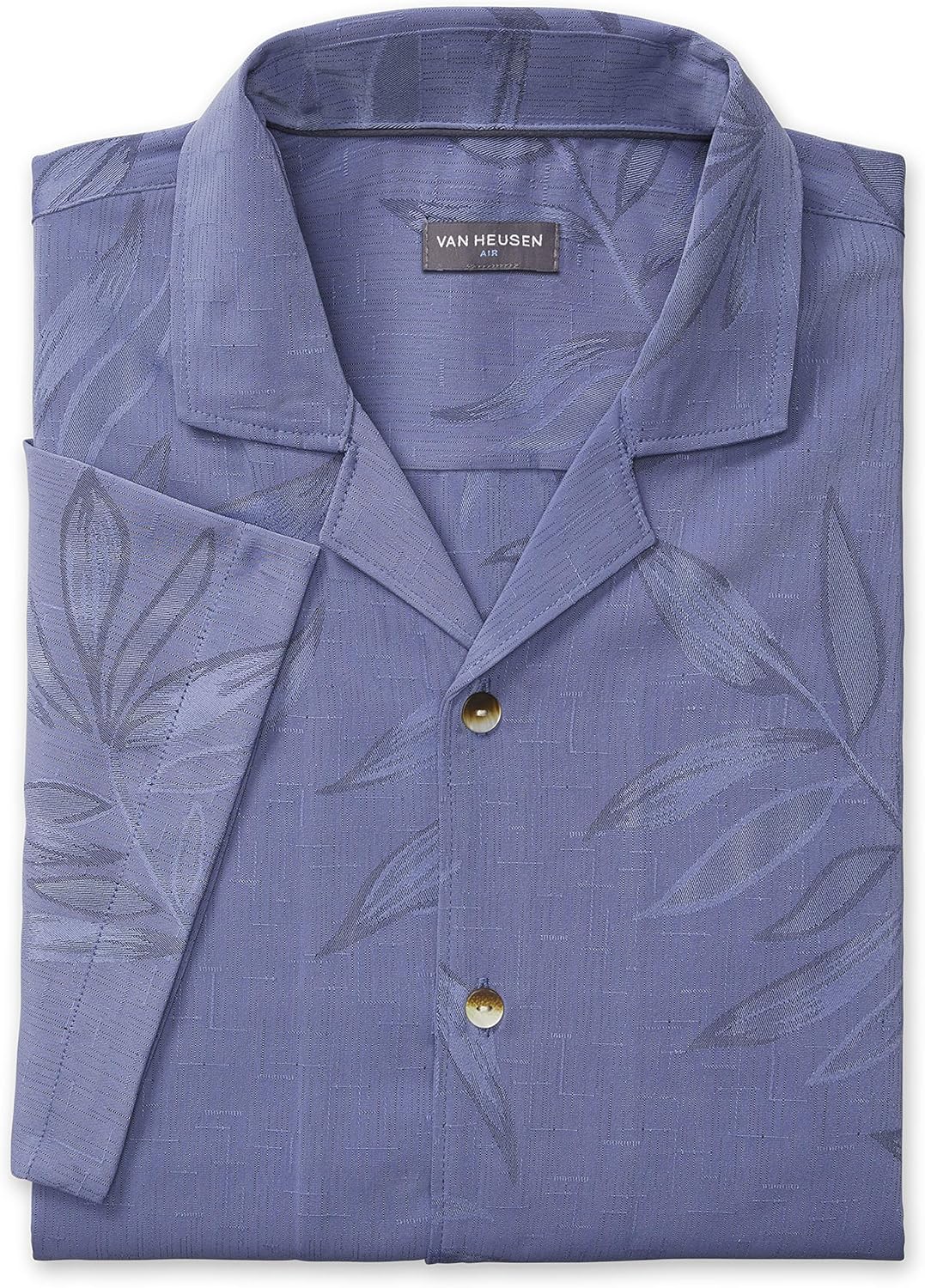 Van Heusen メンズ エアトロピカル 半袖 ボタンダウン ポリエステル レーヨン シャツ US サイズ: Medium カラ