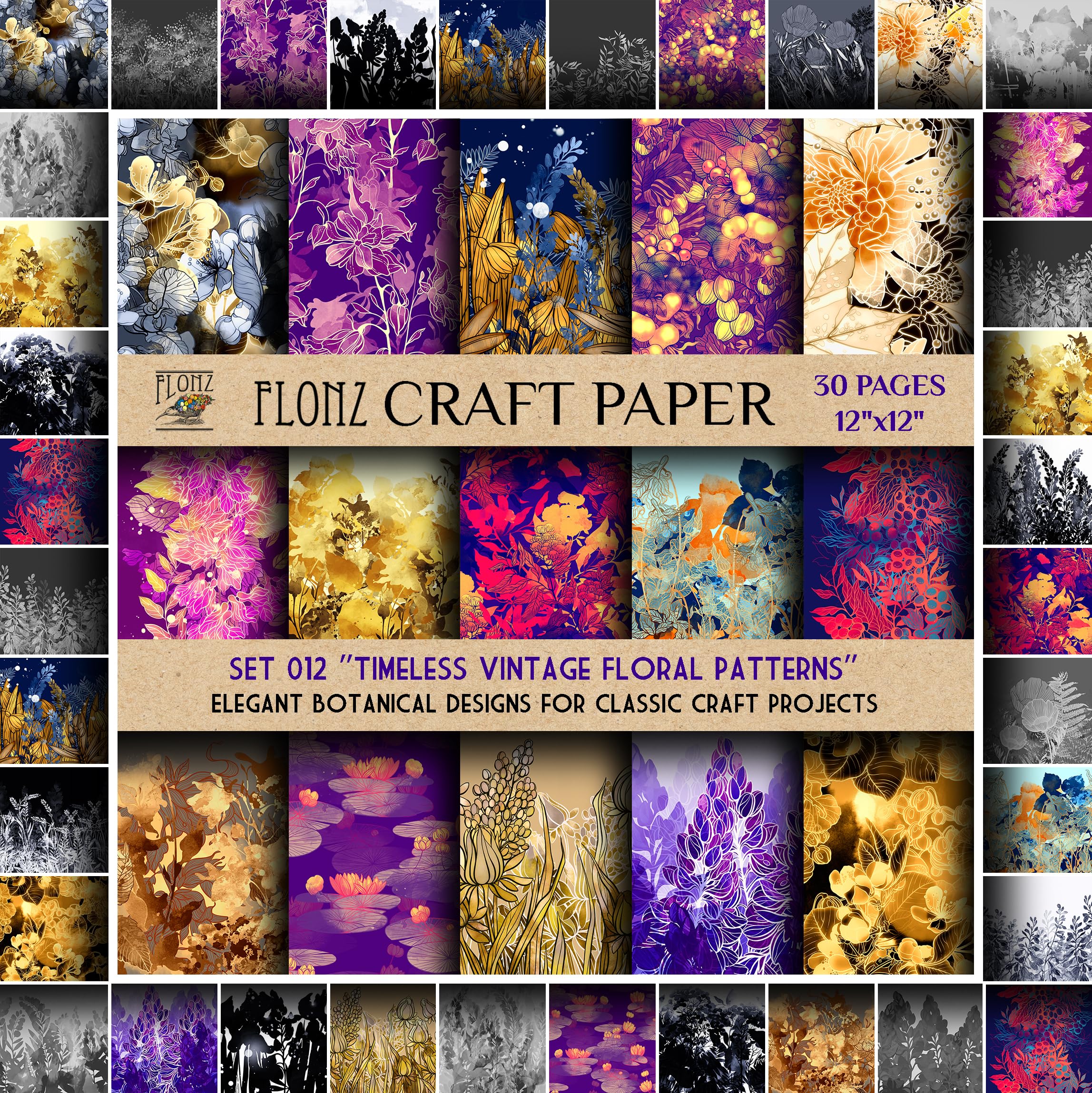 Craft Papper Pattern Christmas Paper Napkins Craft Paper Patterns FLONZ Decoupage Paper Pack ...