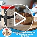 Premium Sourdough Starter Jar Glass - 34 oz Sour Dough Starter Jars, with Spatula, Wide Mouth Jar Cover, Thermometer, Date Marked Feeding Band, sourdough jar for Baker