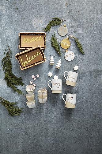 Miniatura 3 de Mud Pie Juego de sal y pimienta de árbol de gres, dorado