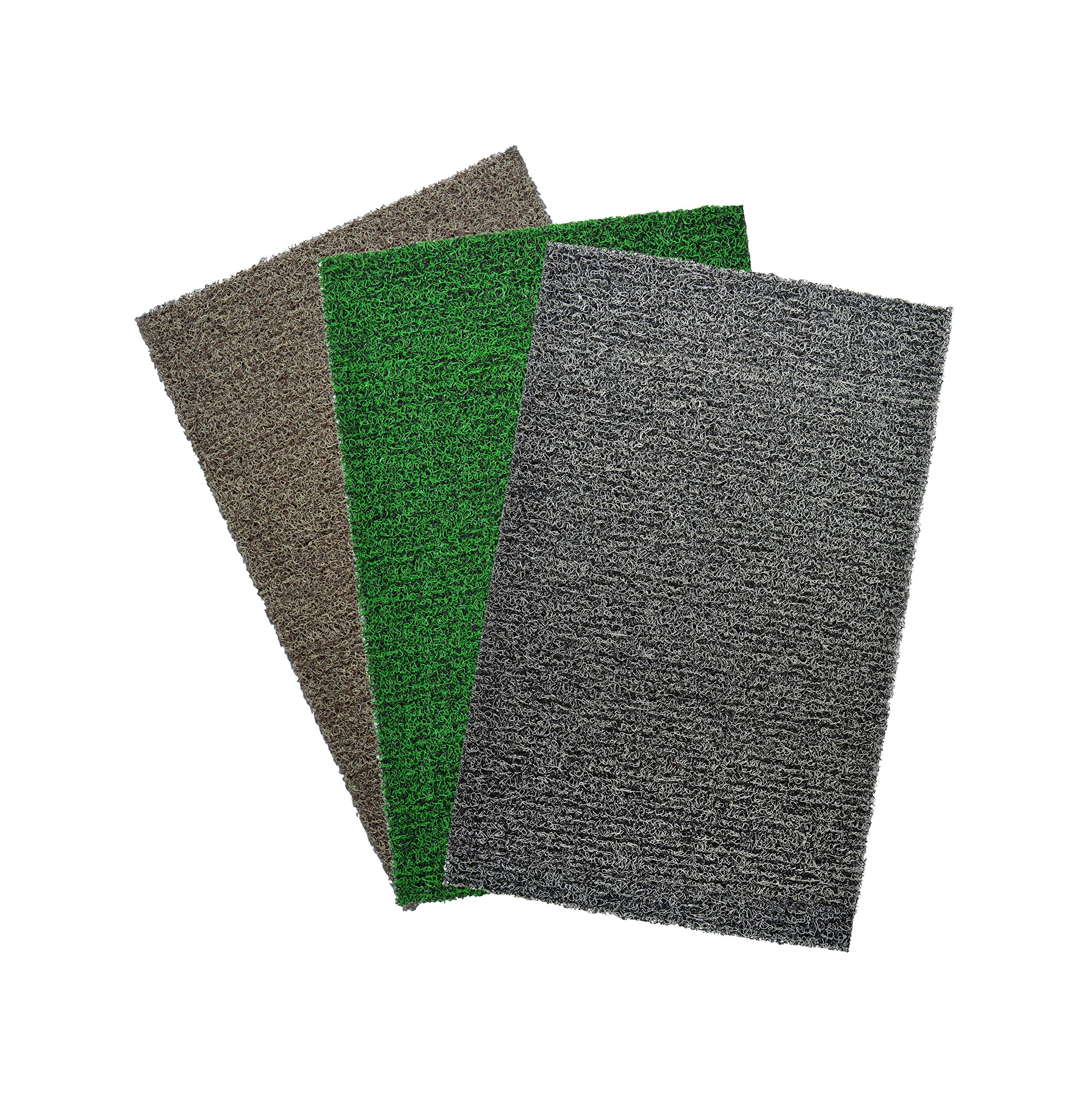 Aasmi Highly Durable PVC Wire Mesh Cushion with Anti Slip Rubber Back Outdoor, Entrace Door Mat for Home & Garden Or Office Set of 3