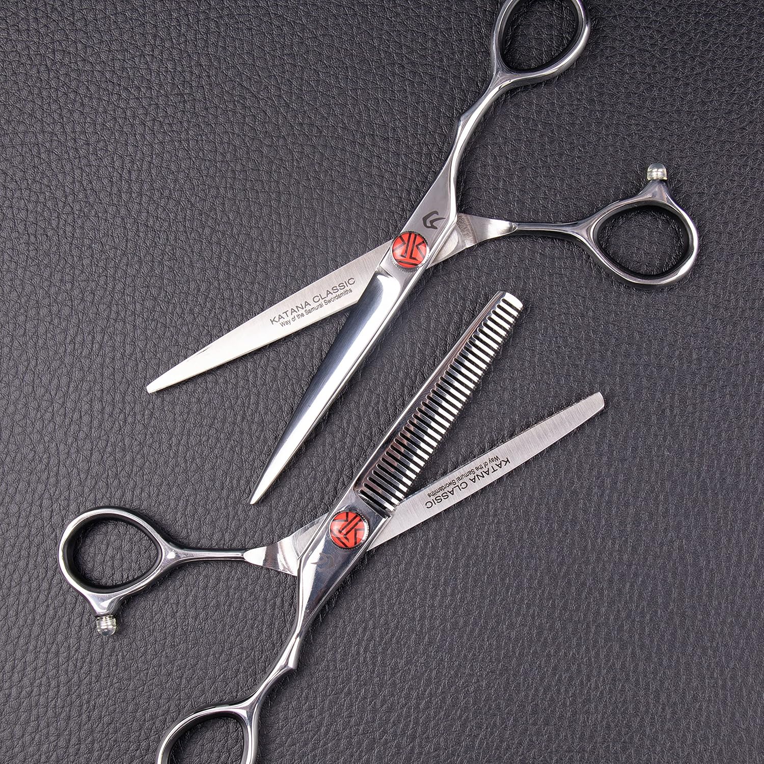 Katana Classic Professional 6.5" Shear Set by Tokko Shears, Premium 440C Japanese Steel Regular and Thinning Scissors for Barbers and Salon Professionals : Beauty & Personal Care