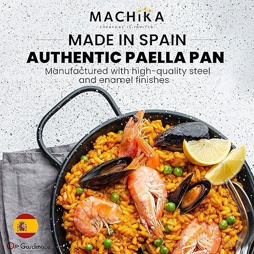 Miniatura 2 de Machika Sartén esmaltada para paella  Sartén para recetas de paella y arroz  Perfecto para interiores y exteriores  Fácil limpieza  Revestimiento a