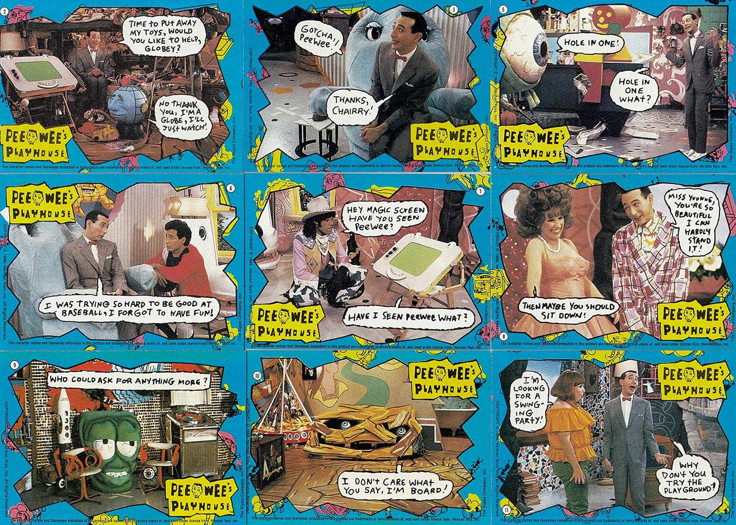 PEE WEE'S PLAYHOUSE 1988 TOPPS MASTER SET 33/33/12/12/22/44 TV HERMAN