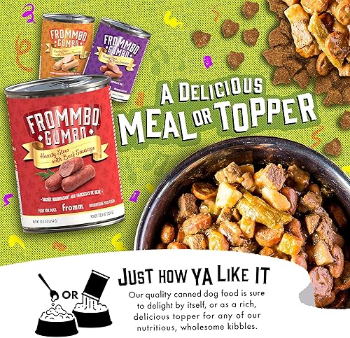 Miniatura 6 de Fromm Frommbo Gumbo - Alimento húmedo para perros con salchicha de res - Comida húmeda prémium para perros - Receta de carne de res - Caja de (12)