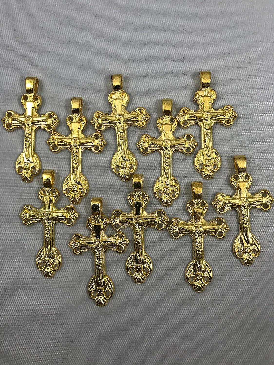 Crucifix Gold Plated. Bulk buy. Ten catholic crucifixes