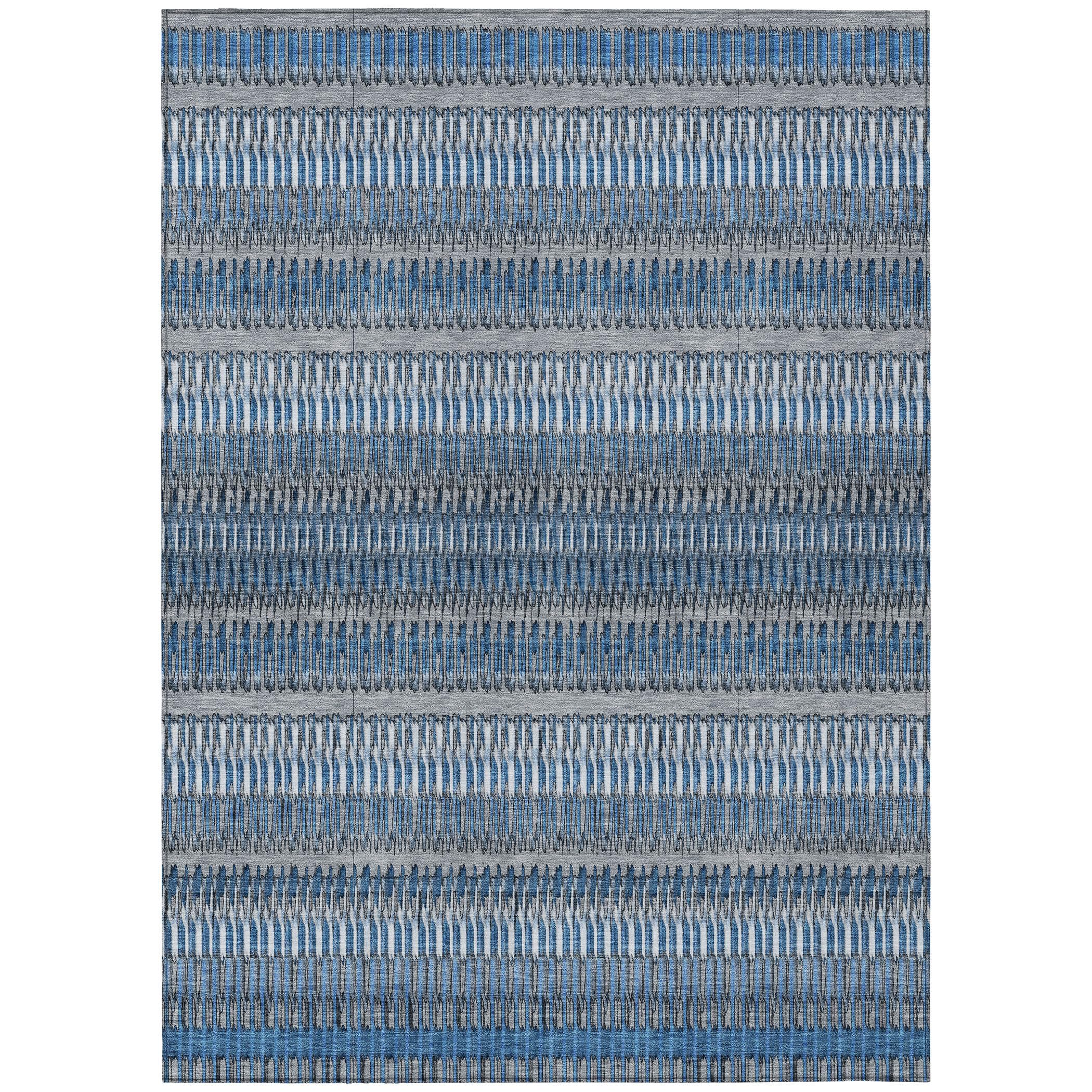 addison rugs chantille acn589 blue 5' x 7'6" indoor outdoor area rug, easy clean, machine washable, non shedding, bedroom, living room, dining room, kitchen, patio rug