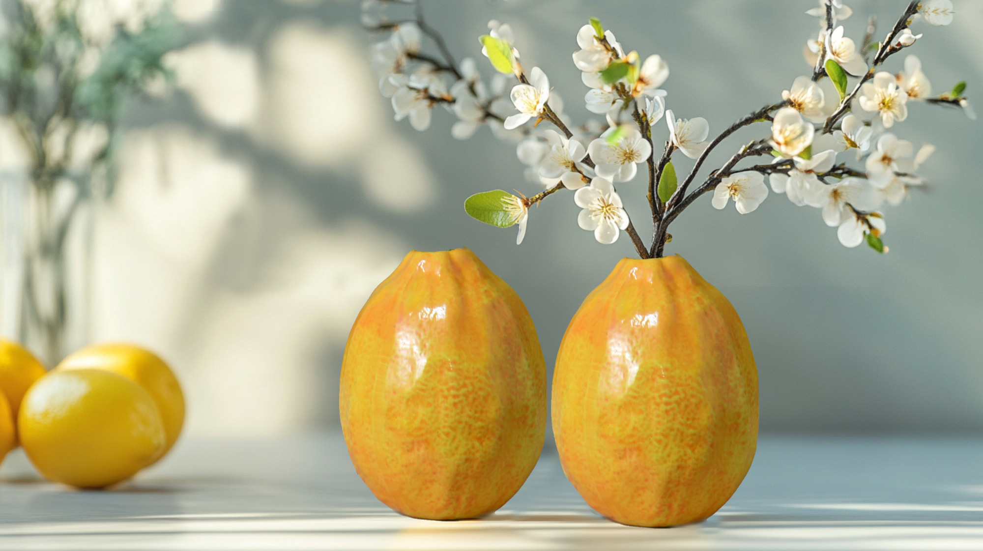 Amazon.com: Cynkeyee Unique Lemons Shaped Vase for Decor - Set of