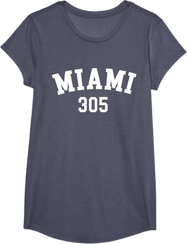 Miniatura 22 de Miami 305 USA American College Font T-Shirt Negro,Azul Marino,Azul Pastel,Arándano,Rojo,Plateado,Hierba,Verde Kelly,Marrón,Verde Oliva,Jaspeado