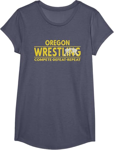 Miniatura 19 de Oregon Wrestling - Compete, Defeat, Repeat T-Shirt Negro,Azul Marino,Asfalto,Blanco,Azul Pastel,Arándano,Rojo,Verde Bosque,Verde Kelly,Verde