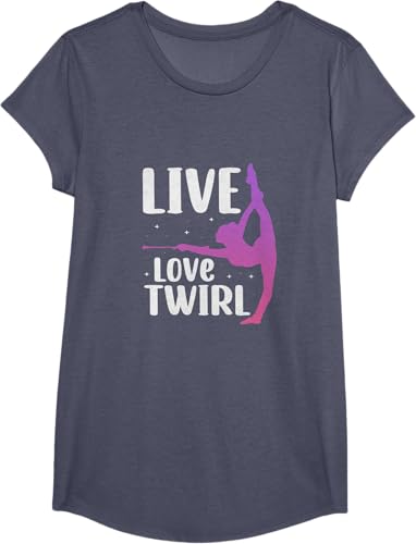 Miniatura 13 de Twirl Baton Twirling Twirler Majorettes T-Shirt Black,Navy Blue,Asphalt Grey,Baby Blue,Cranberry Red,Red,Kelly Green,Brown,Olive Green,Dark Heather