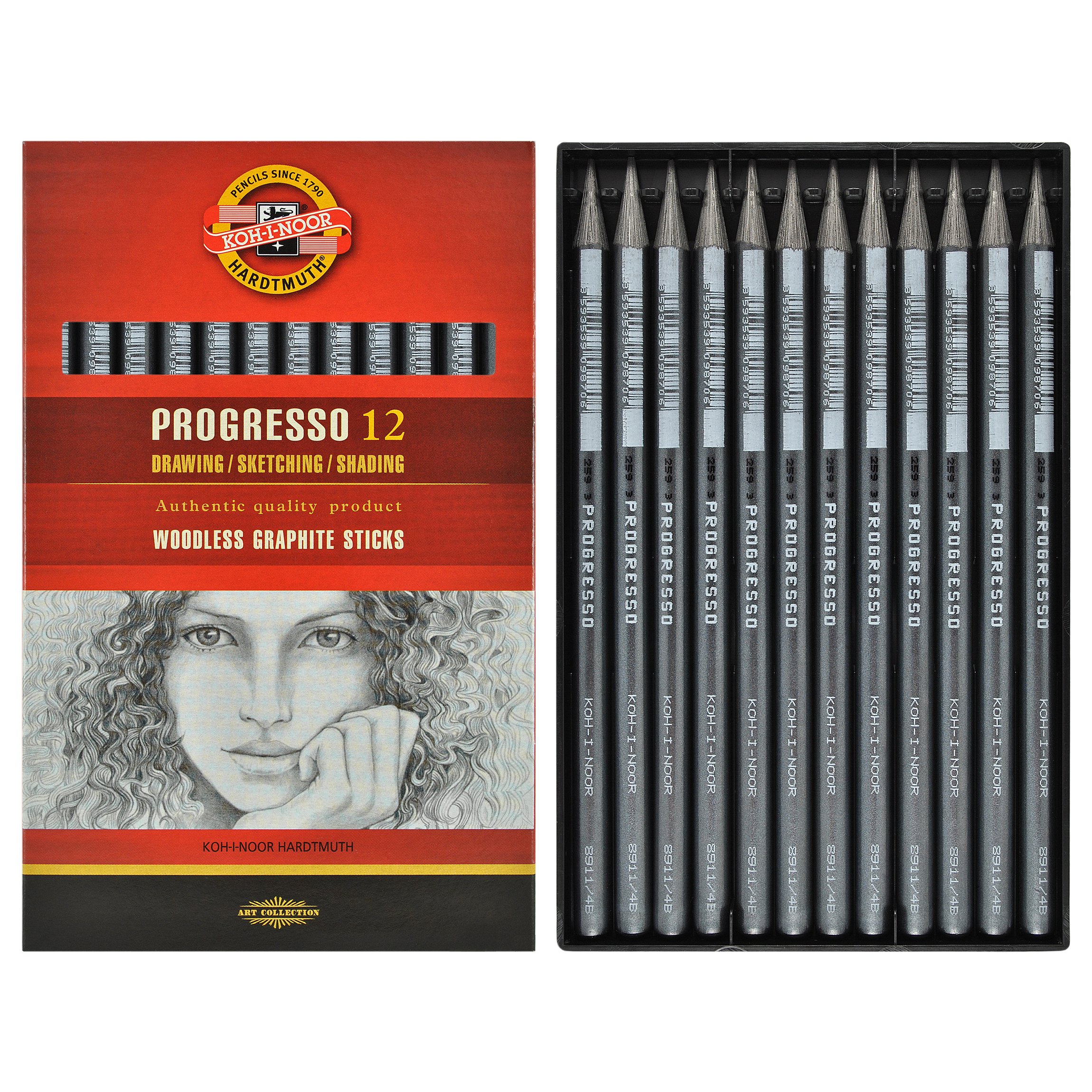 Set 6 Matite In Grafite Senza Legno - Koh-I-Noor Progresso Per Disegno E Illustrazione - Foto 3