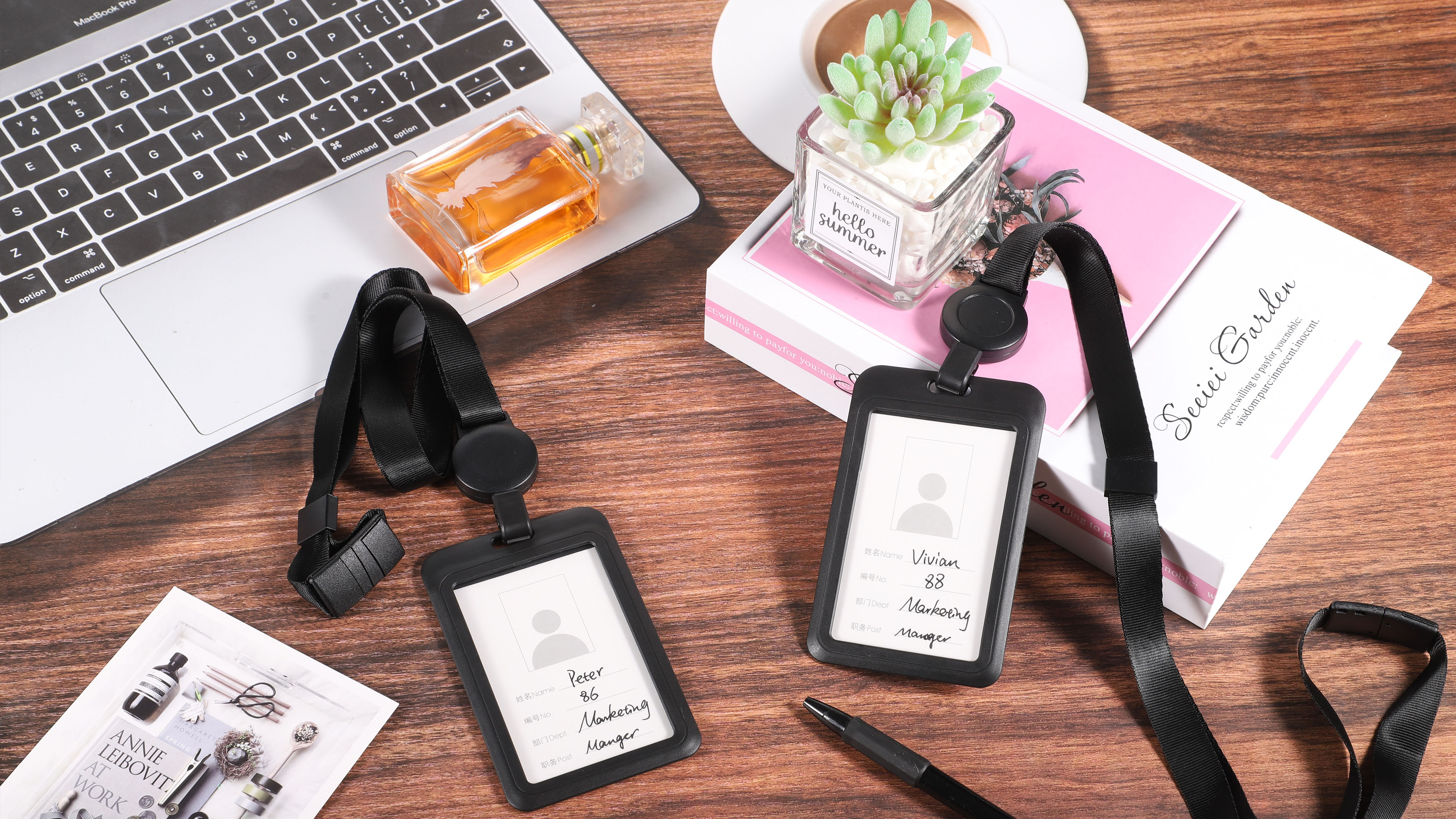 Porta Badge Retrattile Da Collo - Con Finestra Trasparente Per Tessere - Foto 9