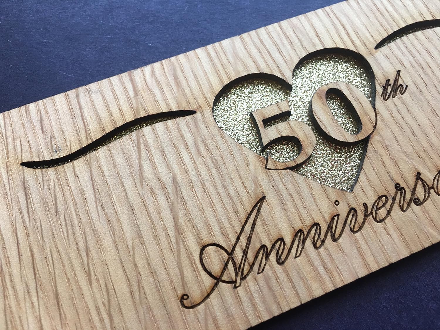 50th Anniversary Picture Frame - Personalized with Names and Wedding Date (5x7 -Holds 3x5 Photo)