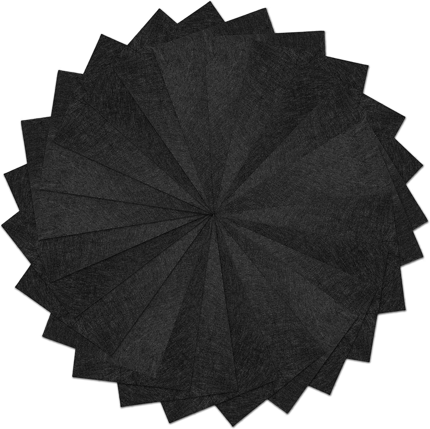 25 Pack - Self Adhesive Black Crafting Felt Fabric - 8 x 12 Inches - Perfect for Holiday Crafts
