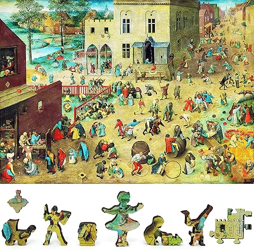 Wooden Jigsaw Puzzle for Adults - Uniquely Shaped Pieces - Made in USA by FoxSmartBox - 300 Pieces - Children's Games