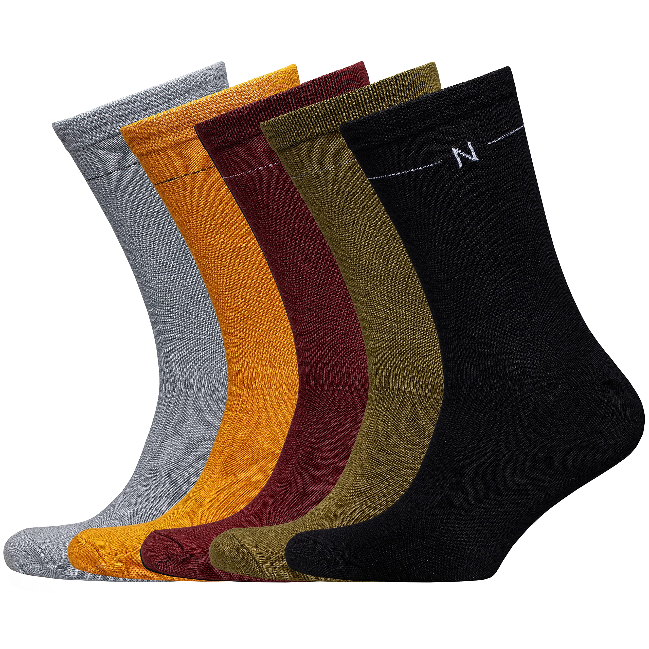 Bamboo Rayon Classic Dress Socks 5-Pair Gift Box - Very Soft Thin Breathable