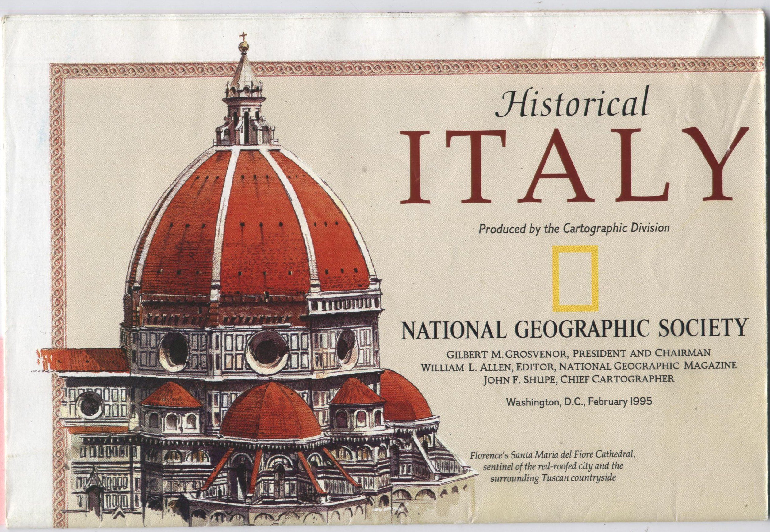 National Geographic Carte historique – Italie/Italie – février 1995 (carte uniquement)