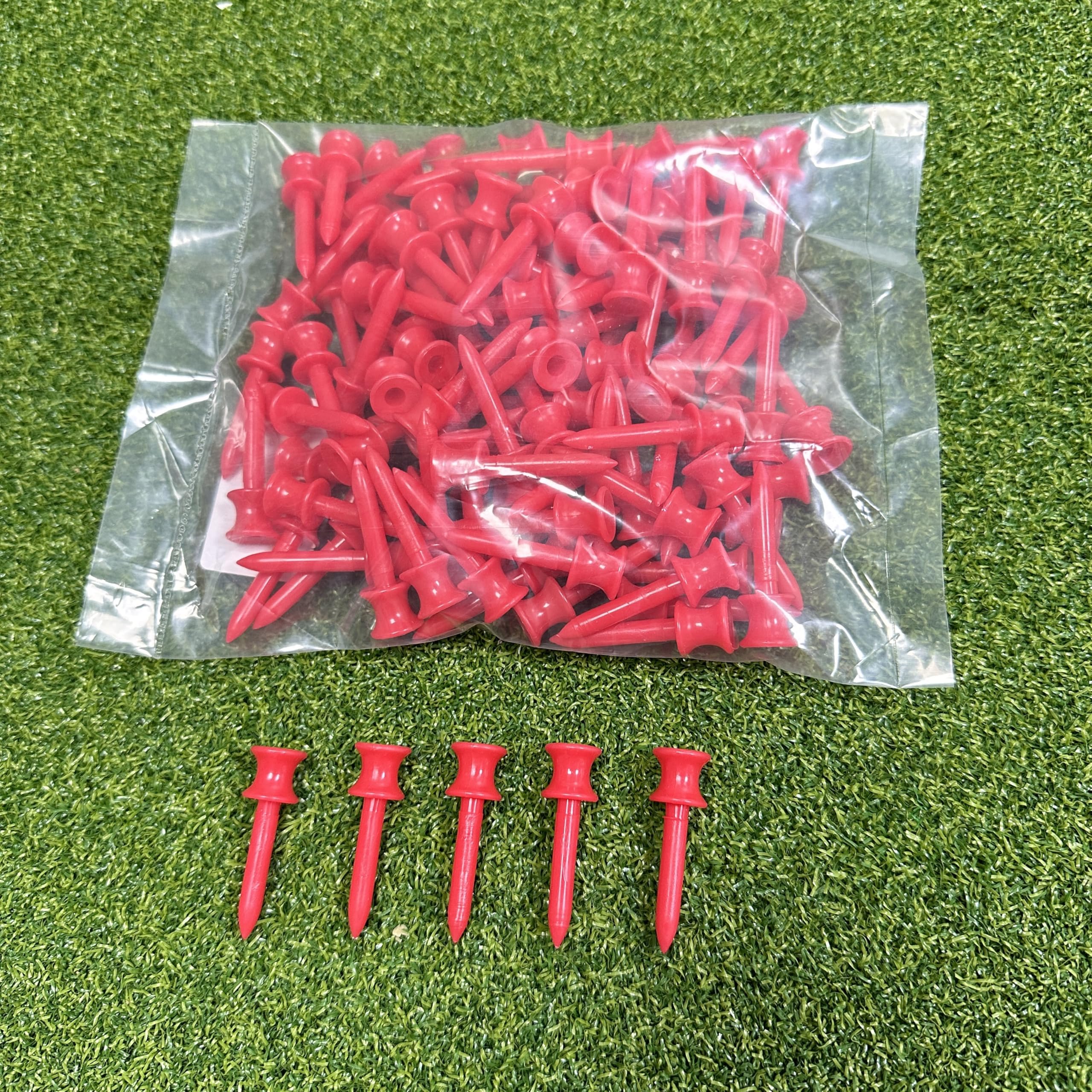 LM sports Plastic Step Down Golf Tees｜Premium Golf Castle Tees｜100 Count (41mm-Red)