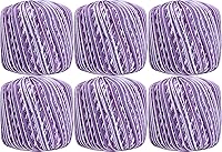 Vista 39 de Threadart - Paquete de 6 bolas de hilo de ganchillo multicolor 100% algodón puro, color 52