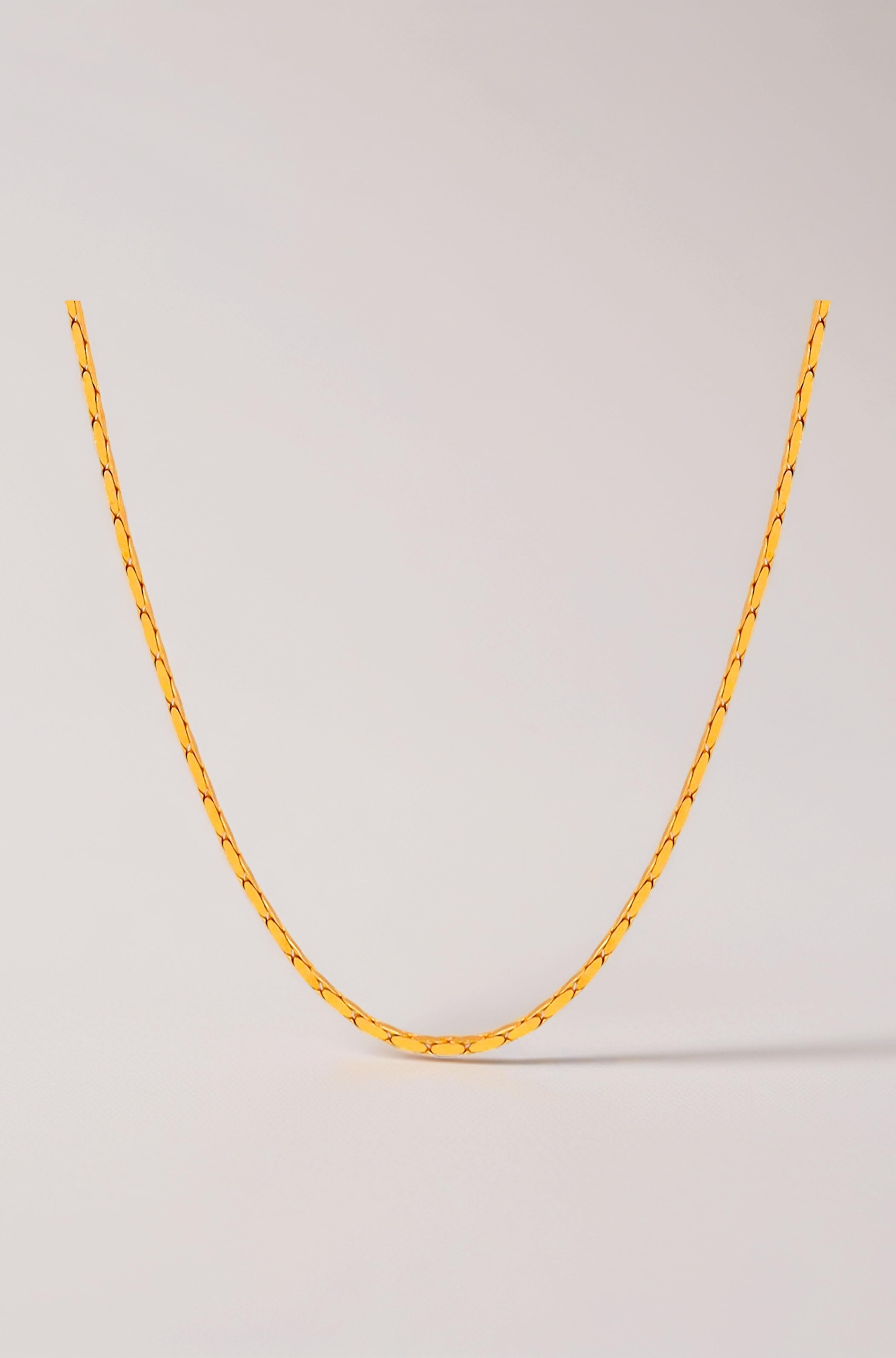 Designer Golden Chain Thin Light Weighted Gold Plated Gold Chain For Girls Women Men Boys 28 Inches