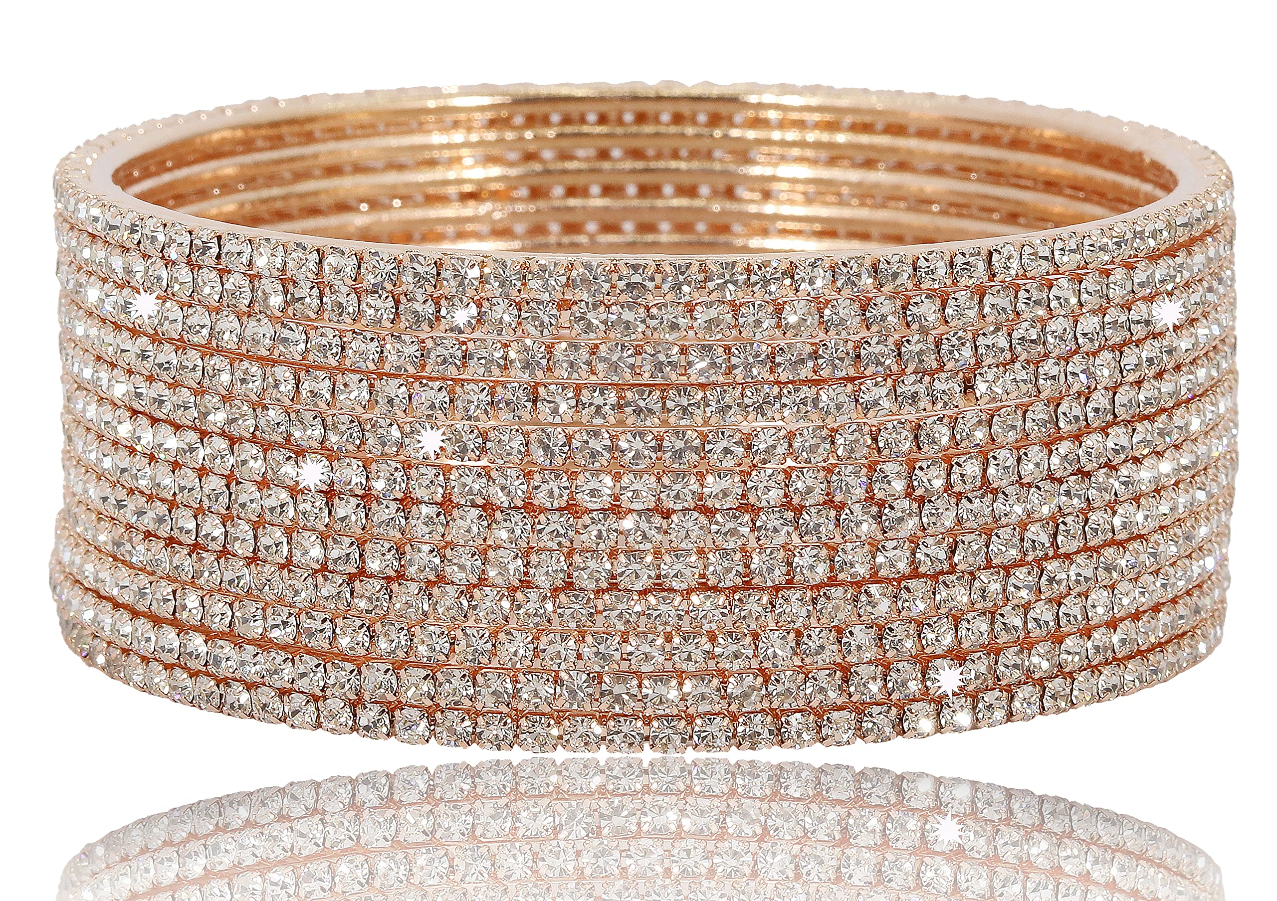 Zircon Studded Bangle Set, Pack Of 12