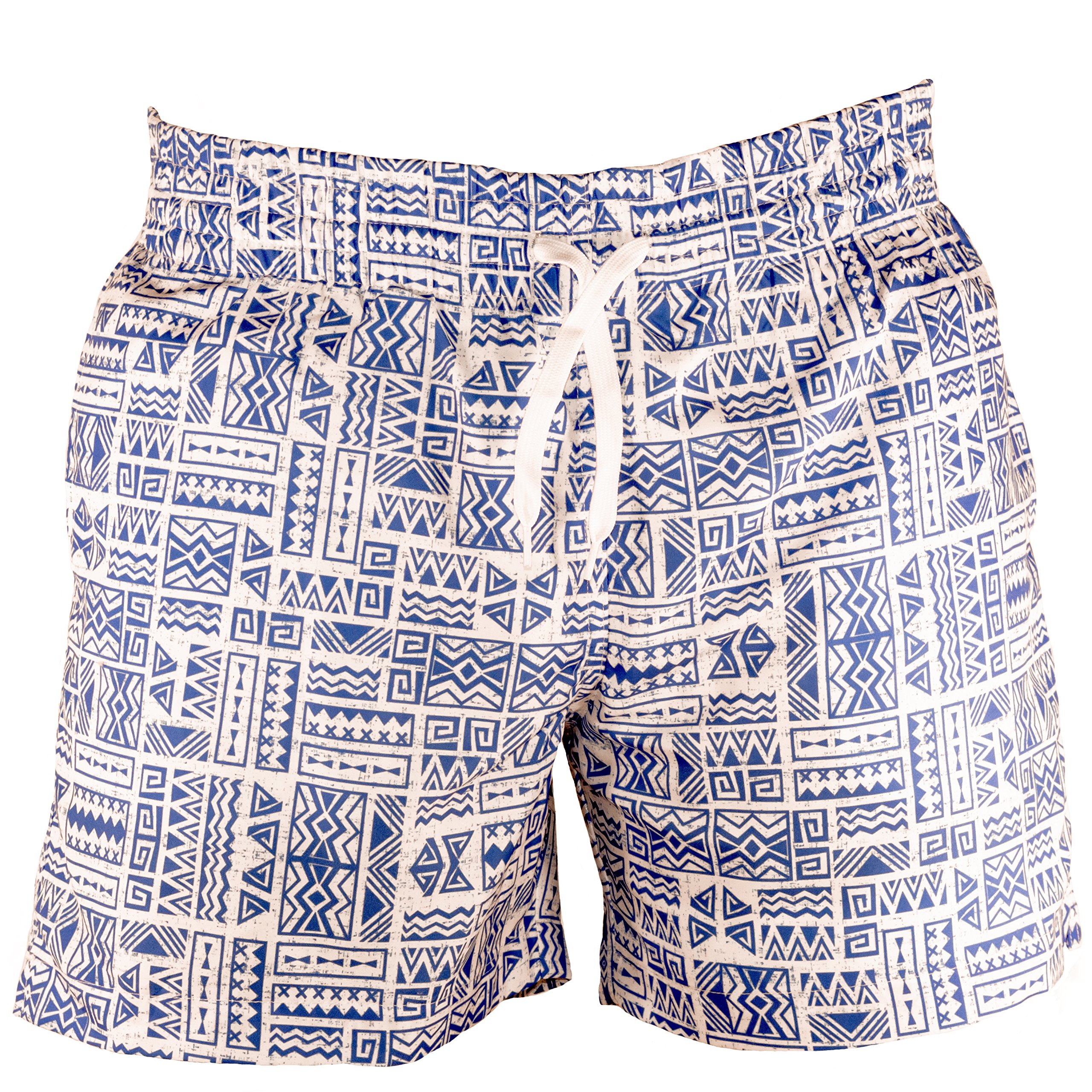 Men's 5.5" Inseam Retro Swim Trunks, The Alohas, XX-Large (Waist: 38 "/39 ")