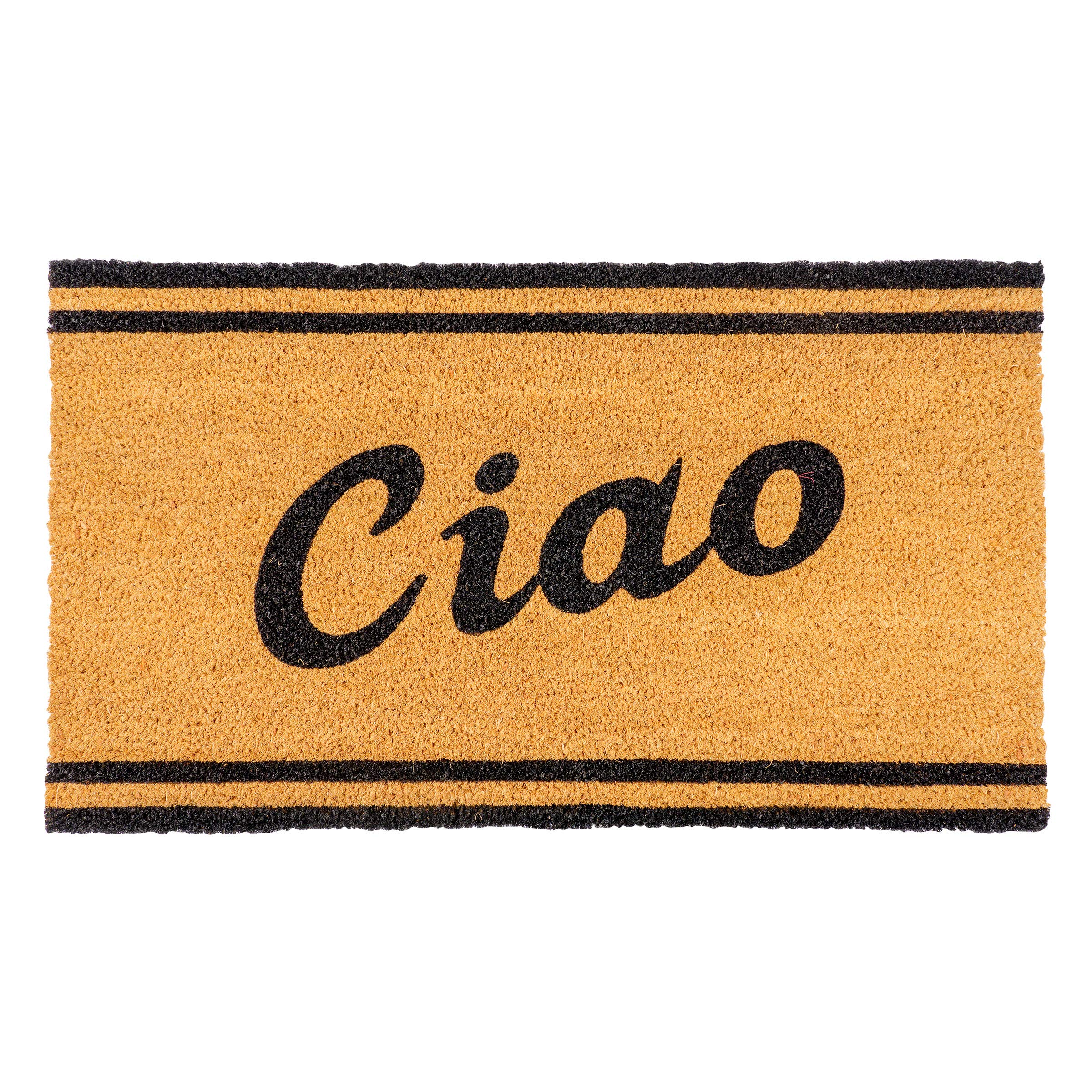 17 x 30-inch Coir Doormat with Heavy-Duty, Weather Resistant, Non-Slip PVC Backing, 0.6-inch Pile Height, Perfect for Indoor and Outdoor Use (Ciao)