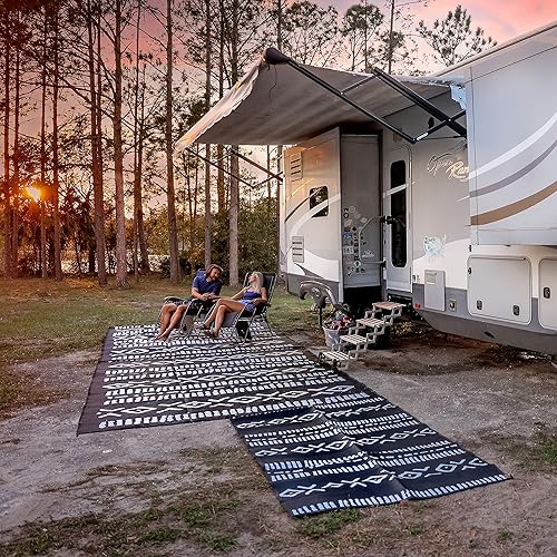 Miniatura 8 de Glamplife Alfombra reciclada impermeable para caravana, alfombra de exterior de 8 x 16 pulgadas para camping  Alfombras de exterior para patio