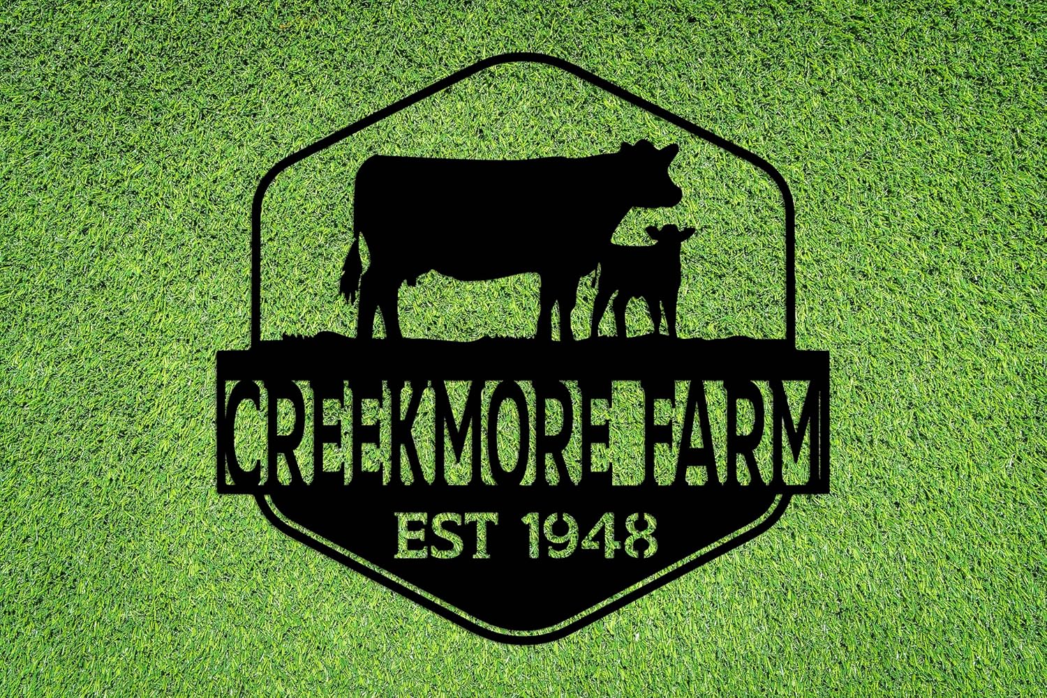 Custom Metal Farm Name Sign, Farmhouse Decor, Personalized Cow Sign, Family Name Sign, Outdoor Wall Decor, Large Customize Decoration, Farm Entrance Sign, Ranch Gate Sign, Barn Sign, Gift for Farmer
