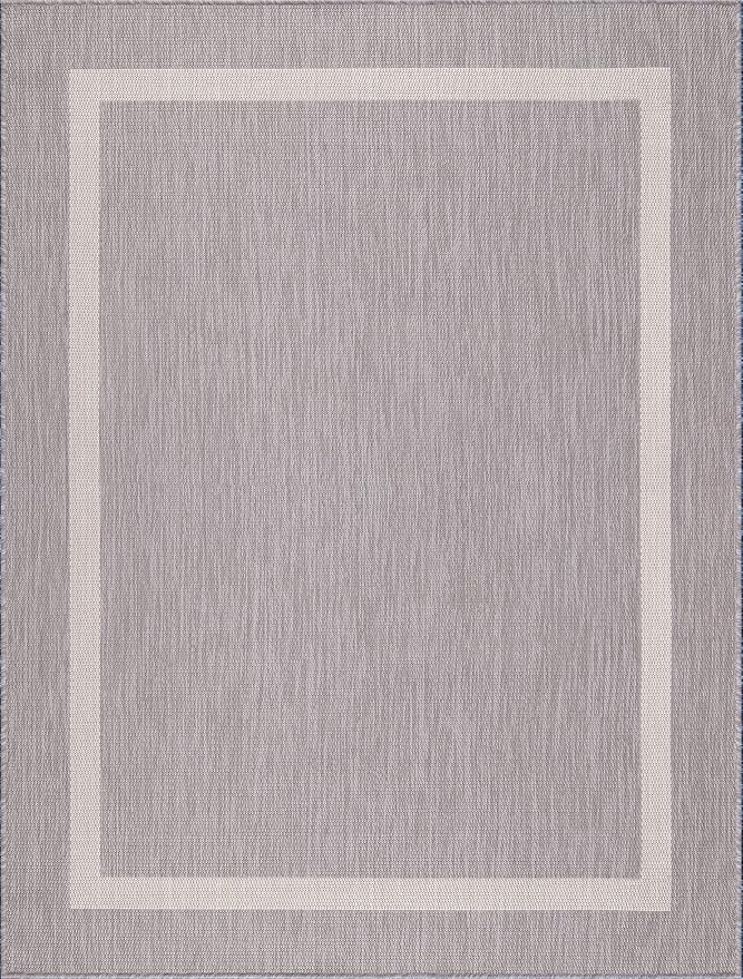 Lena Rug Modern Bordered Indoor Outdoor Area Rug Weather