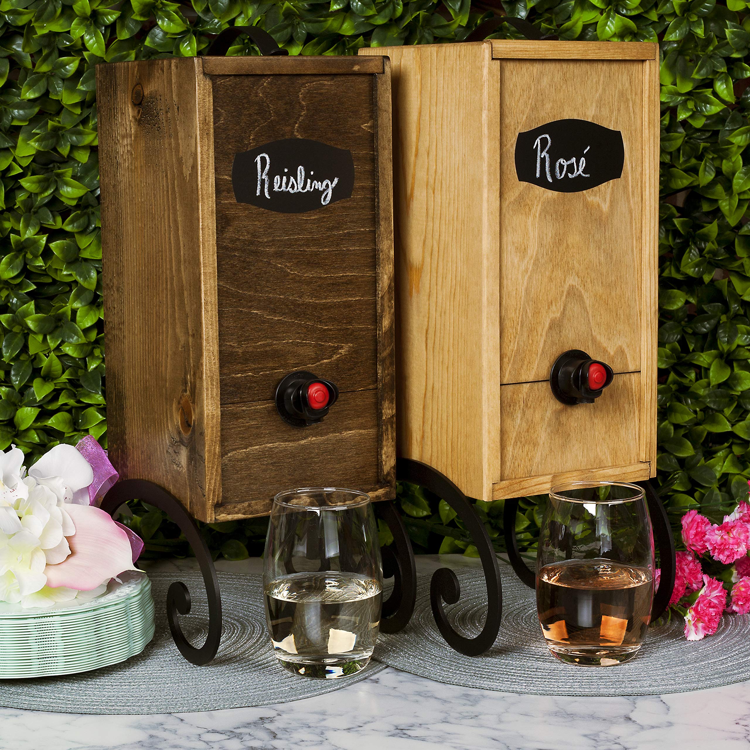 Wine Nook Wooden Wine Cocktail Box Dispenser, Decorative, Naturally