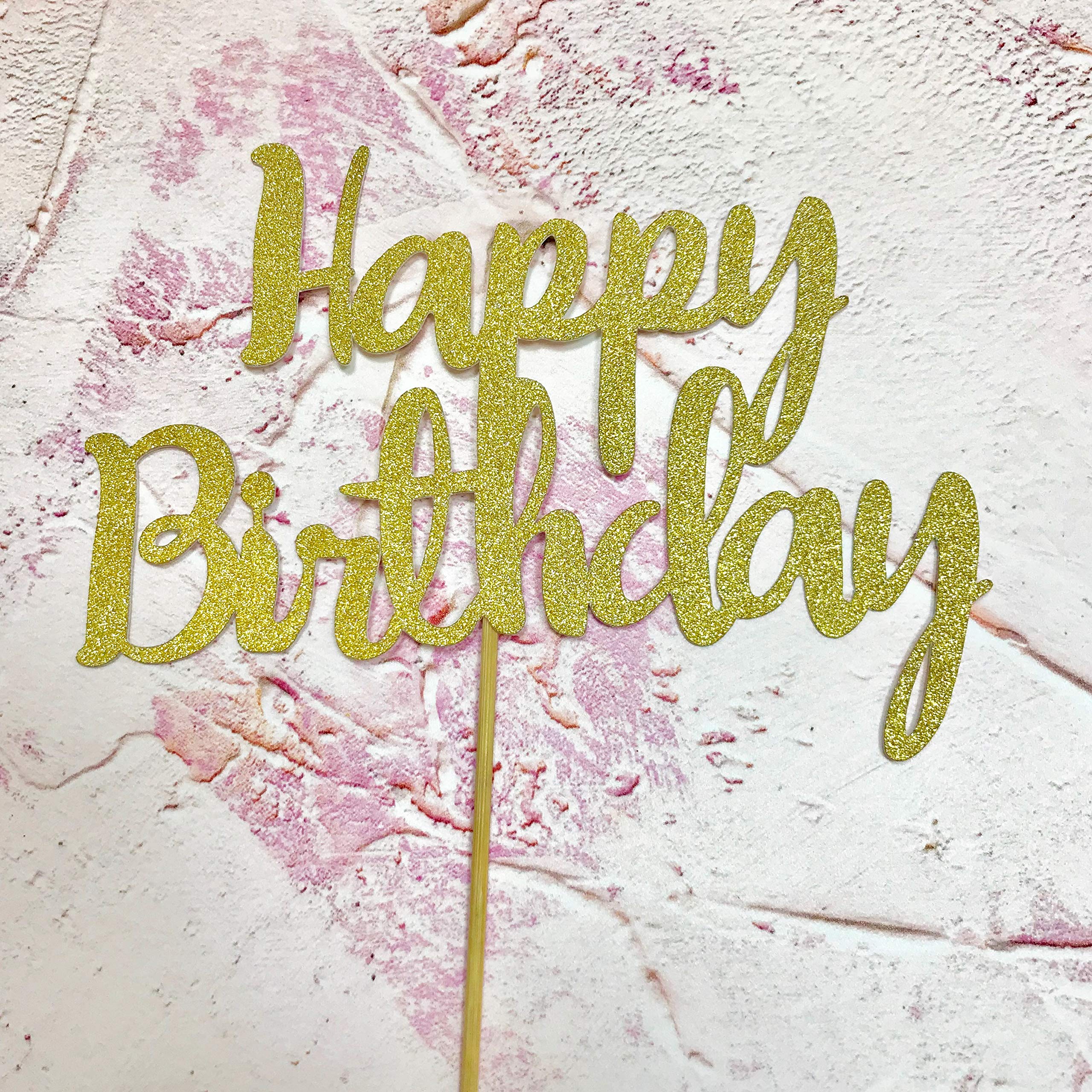 Buy Happy Birthday Cake Topper Glitter Colours and Rose Gold
