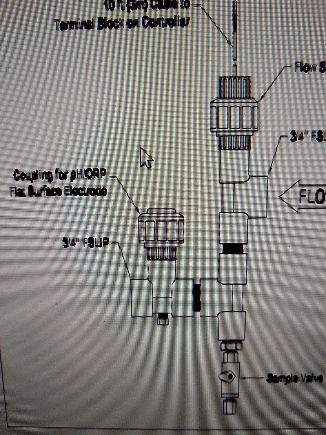 LMI pH sensor Part 32821. for LMI pH Controllers, for LMI DP5000 Series Flat Surface Combination