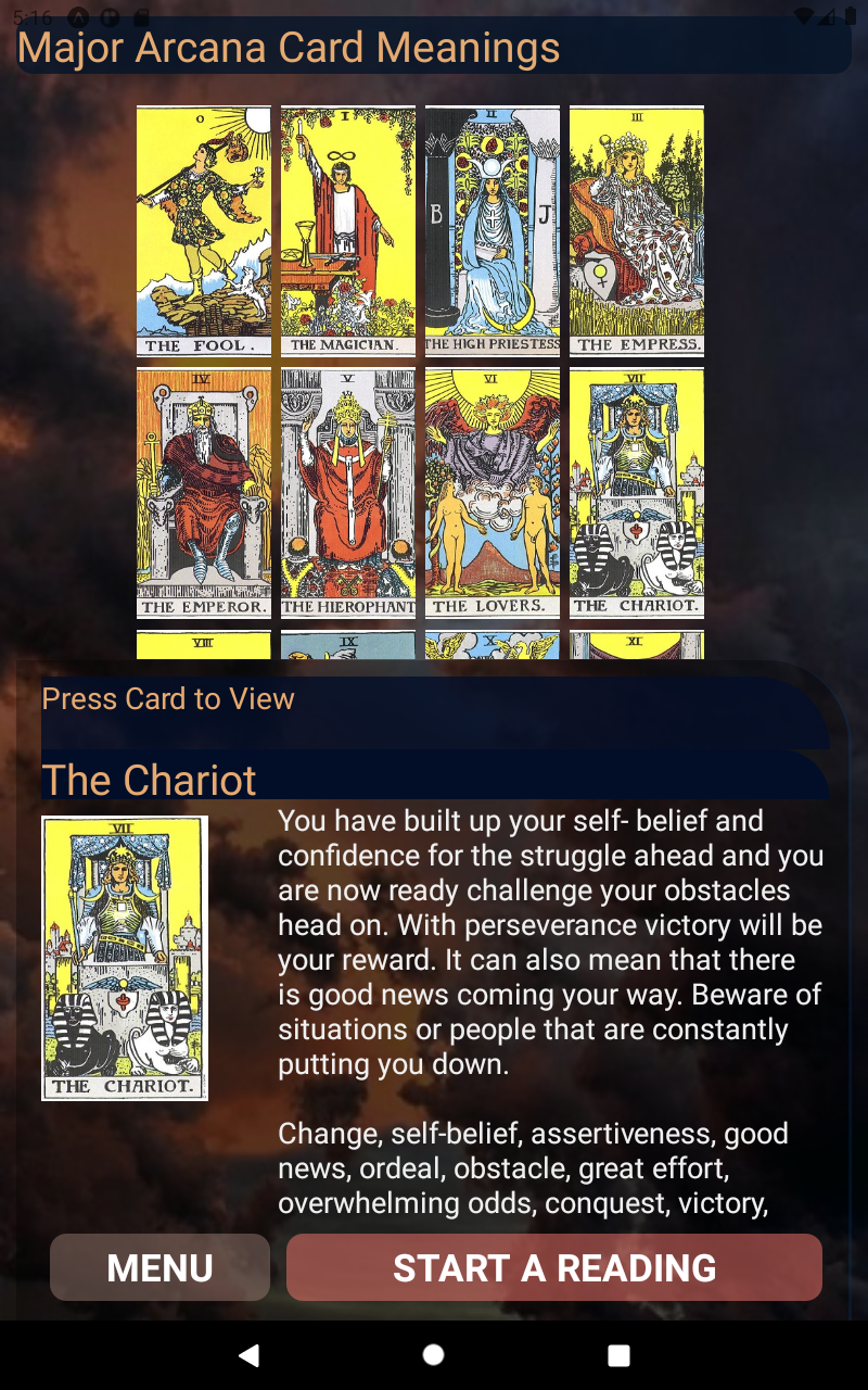Learn to Read Your Tarot Cards App on Amazon Appstore